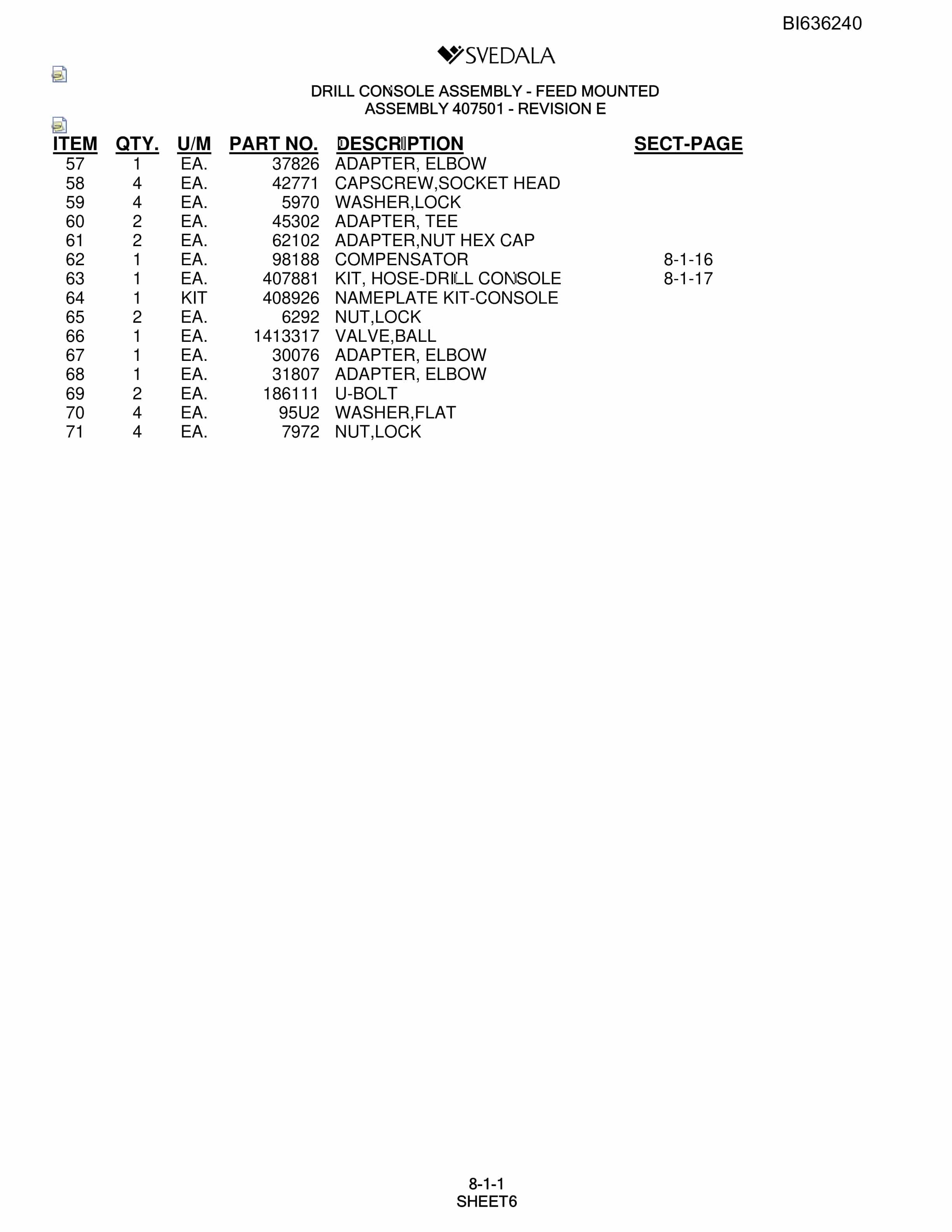 Bucyrus 300 Hydra-Trac Parts Catalog BI636240-3
