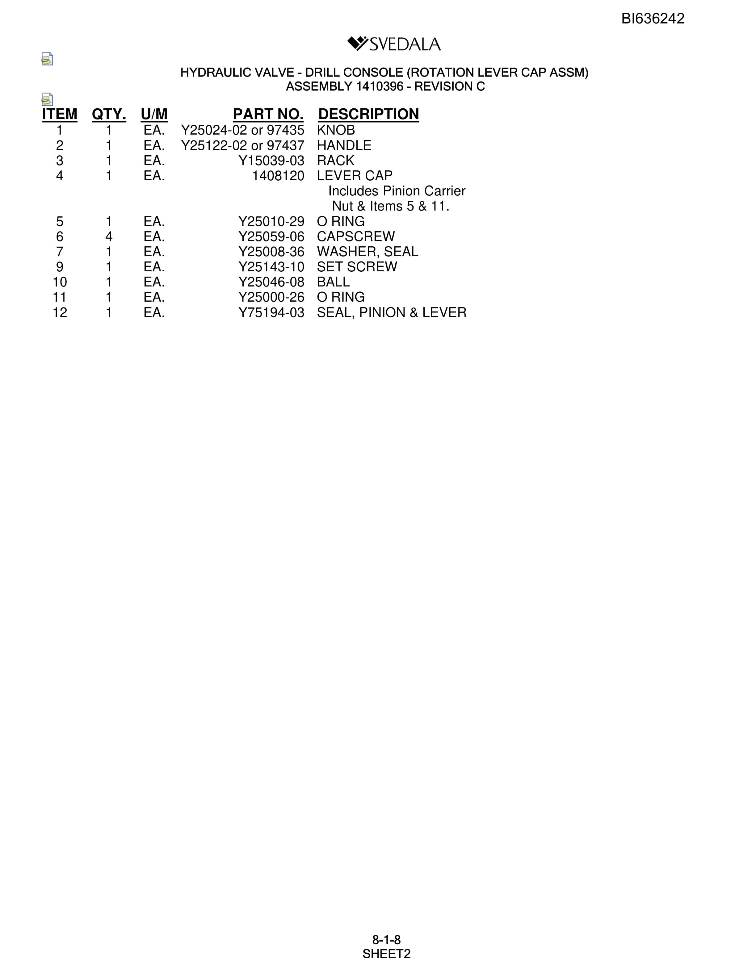 Bucyrus 300 Hydra-Trac Parts Catalog BI636242-4