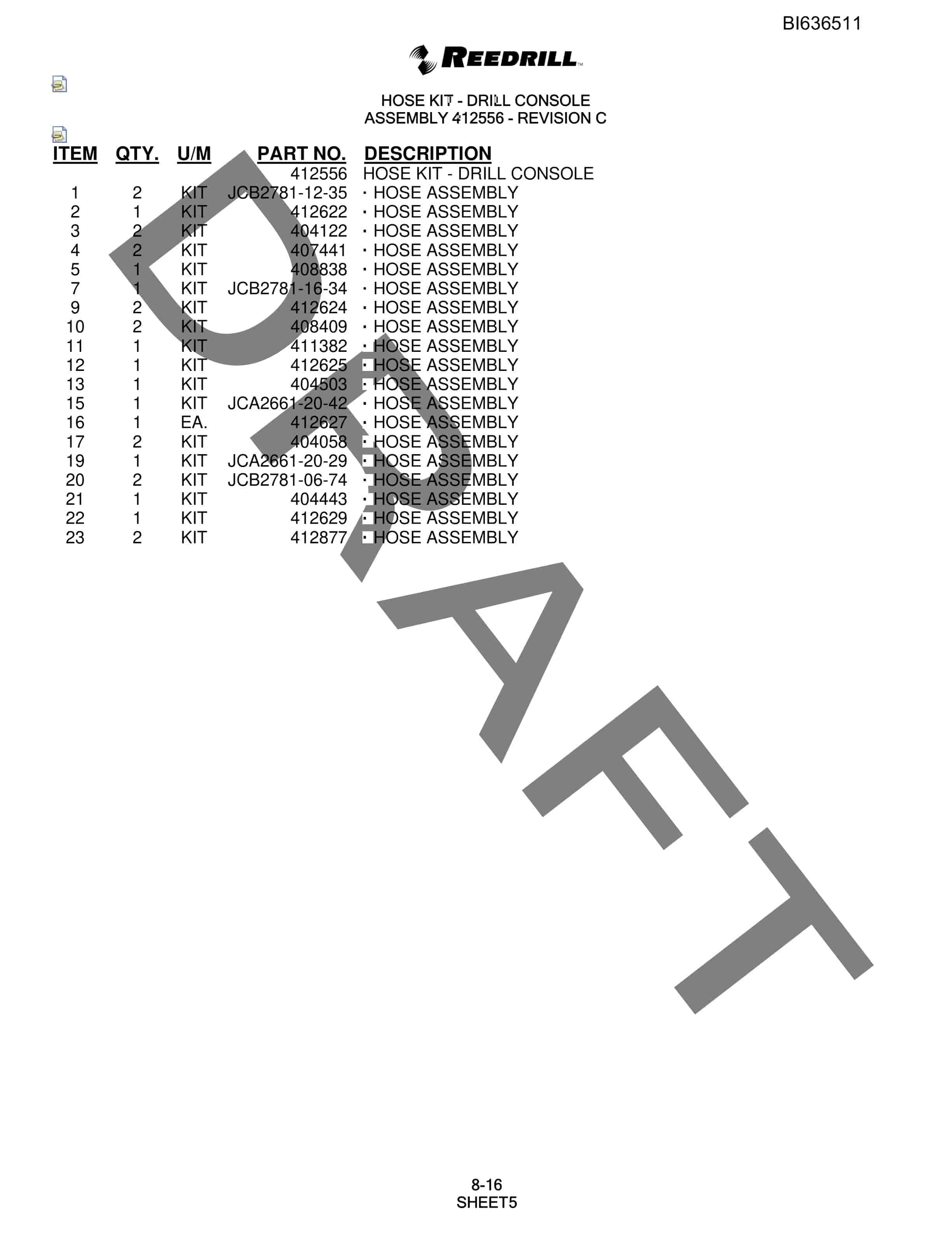 Bucyrus 300 Hydra-Trac Parts Catalog BI636511-5