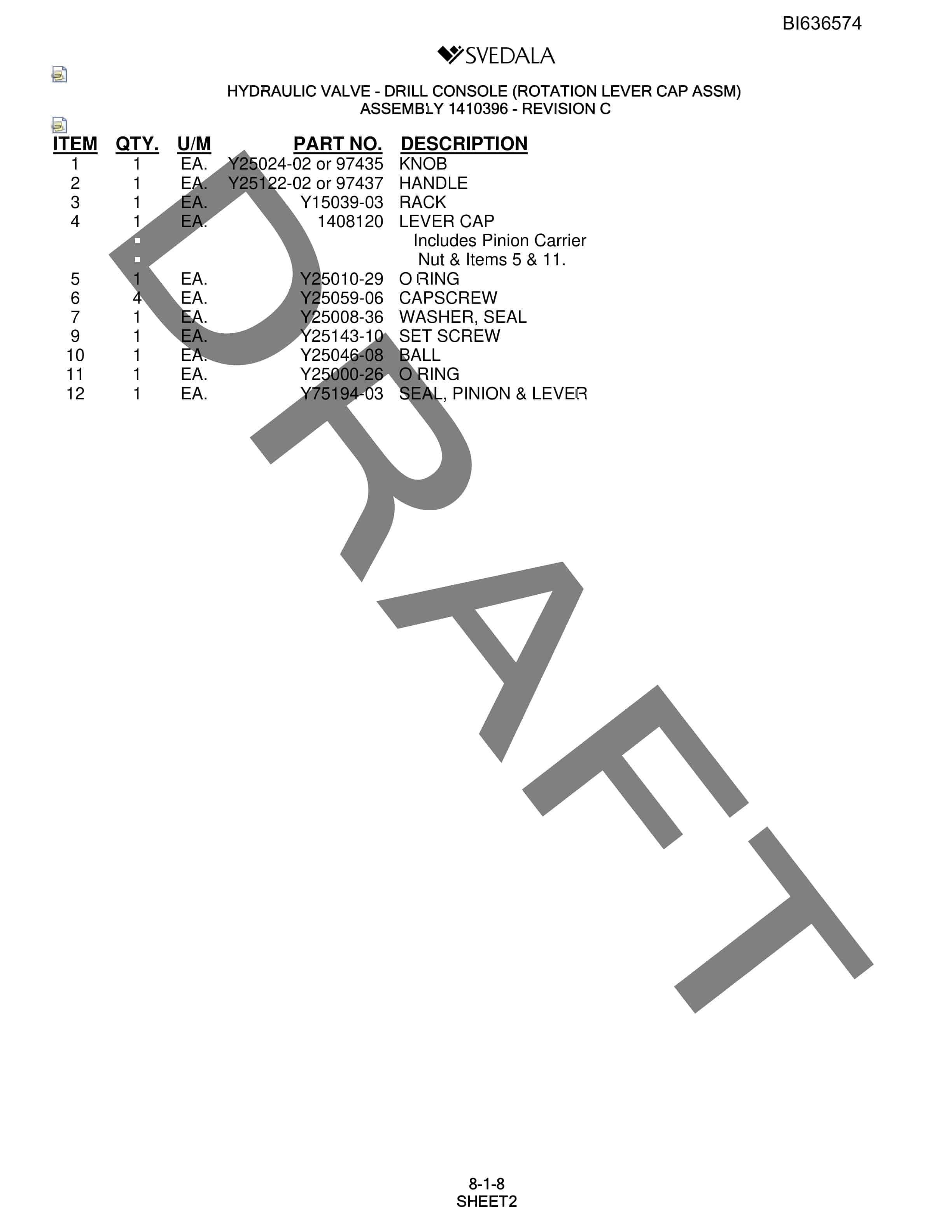 Bucyrus 300 Hydra-Trac Parts Catalog BI636574-4