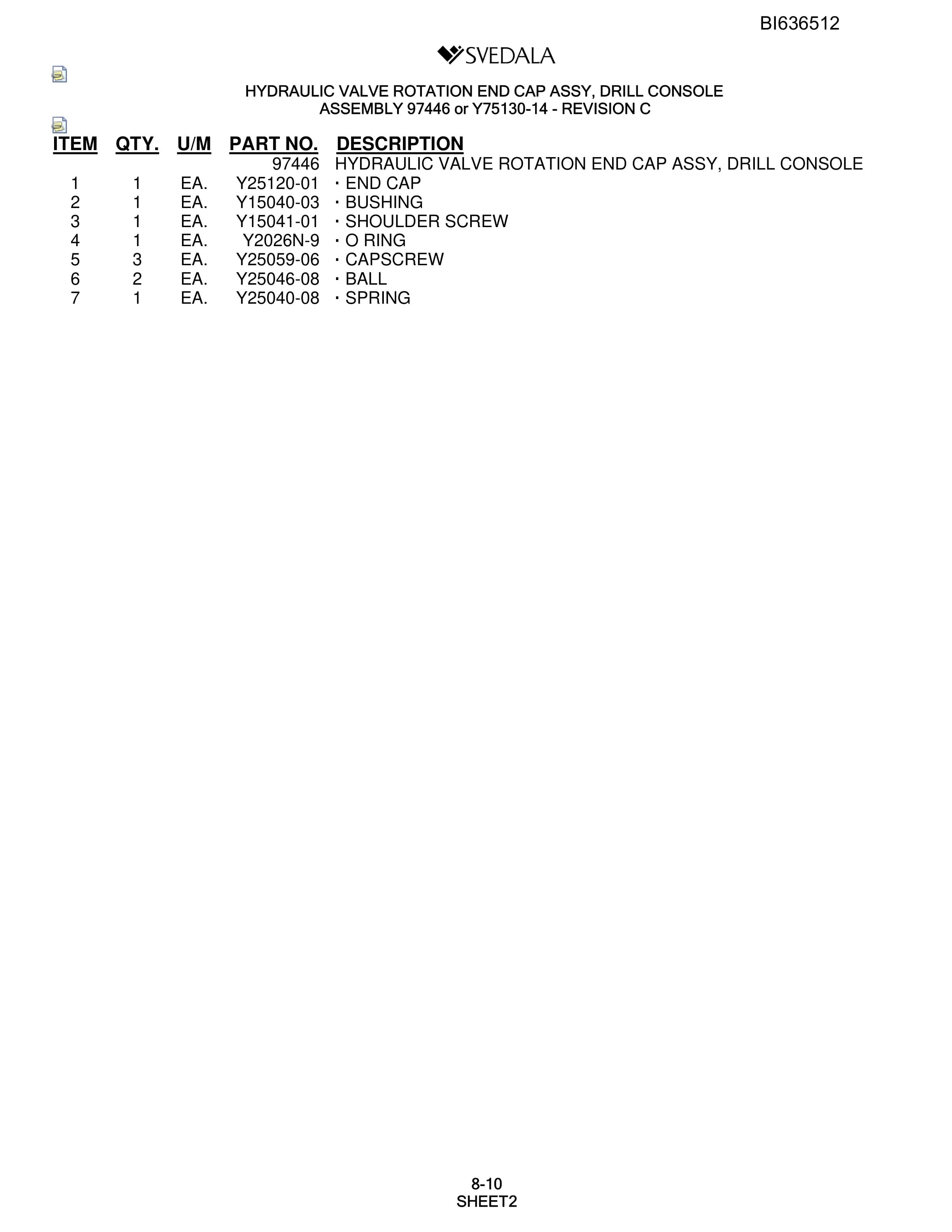 Bucyrus 300 Hydra-Trac Parts Manual BI636512-5