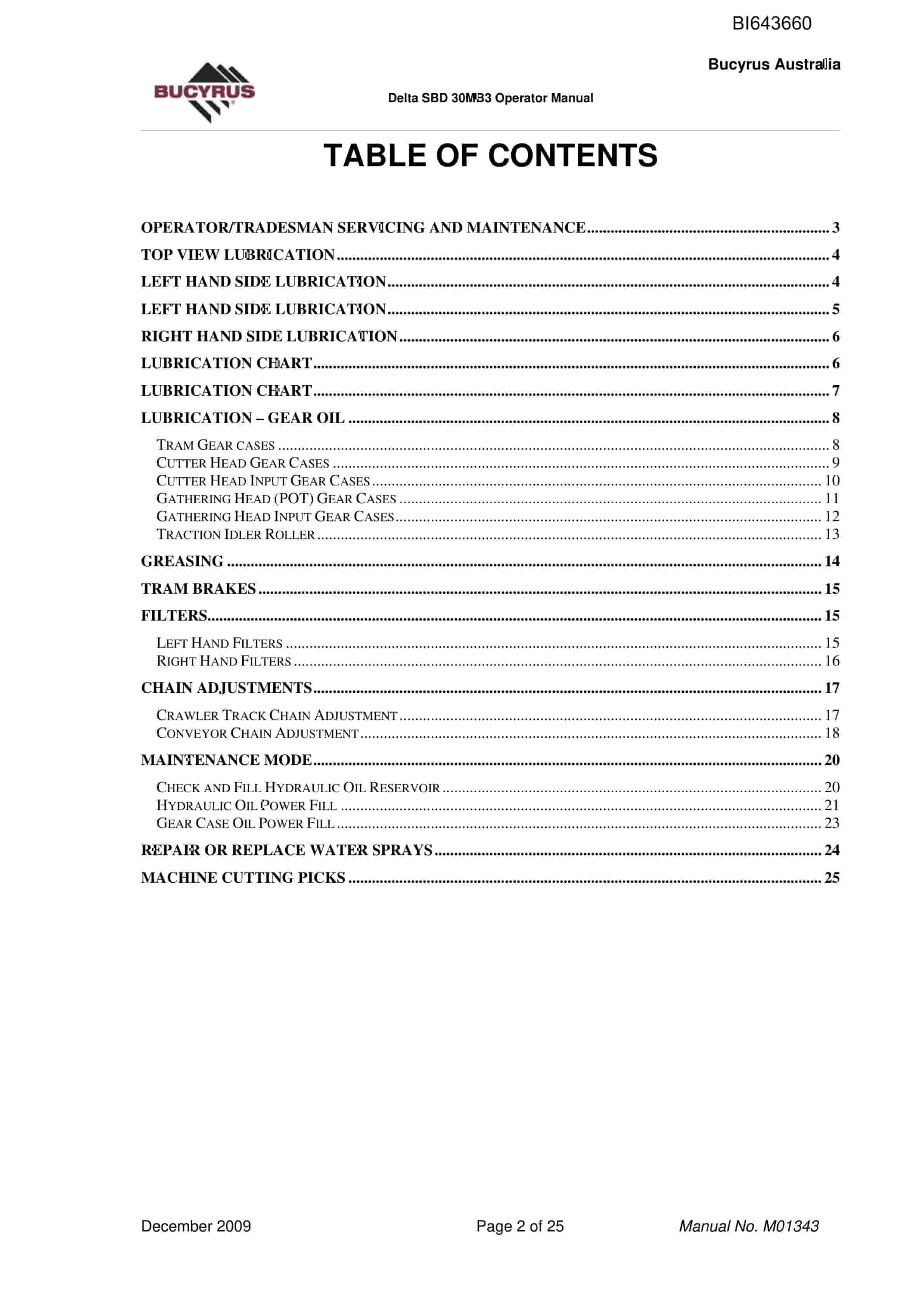 Bucyrus 30MB3 Continuous Miner Technical Manual BI643660-4