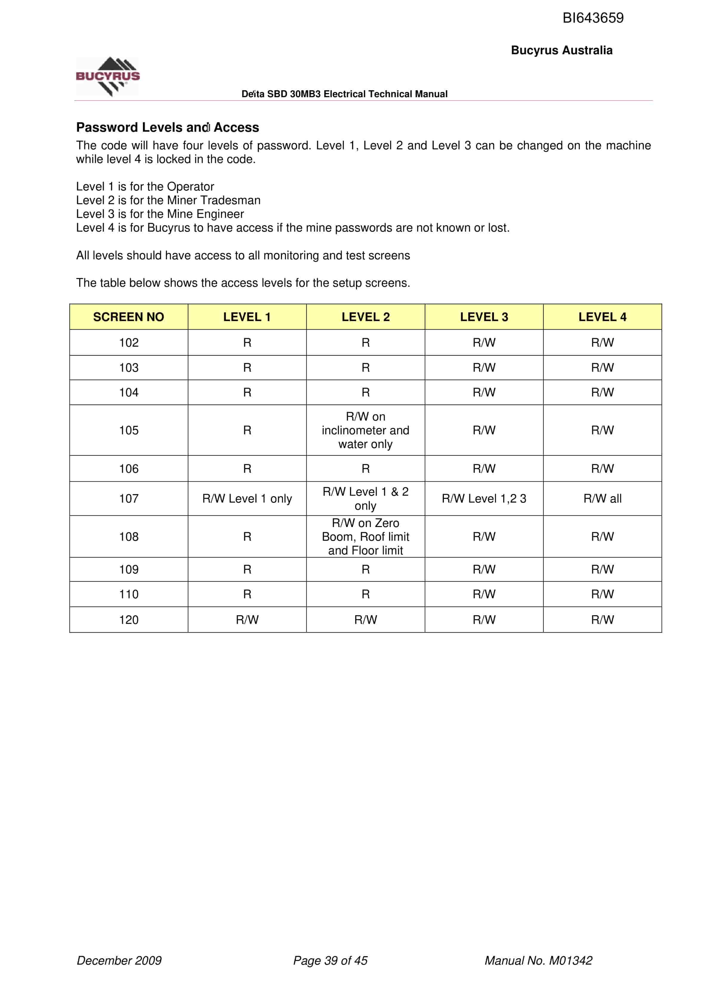 Bucyrus 30MB3 Electrical Technical Manual BI643659-3