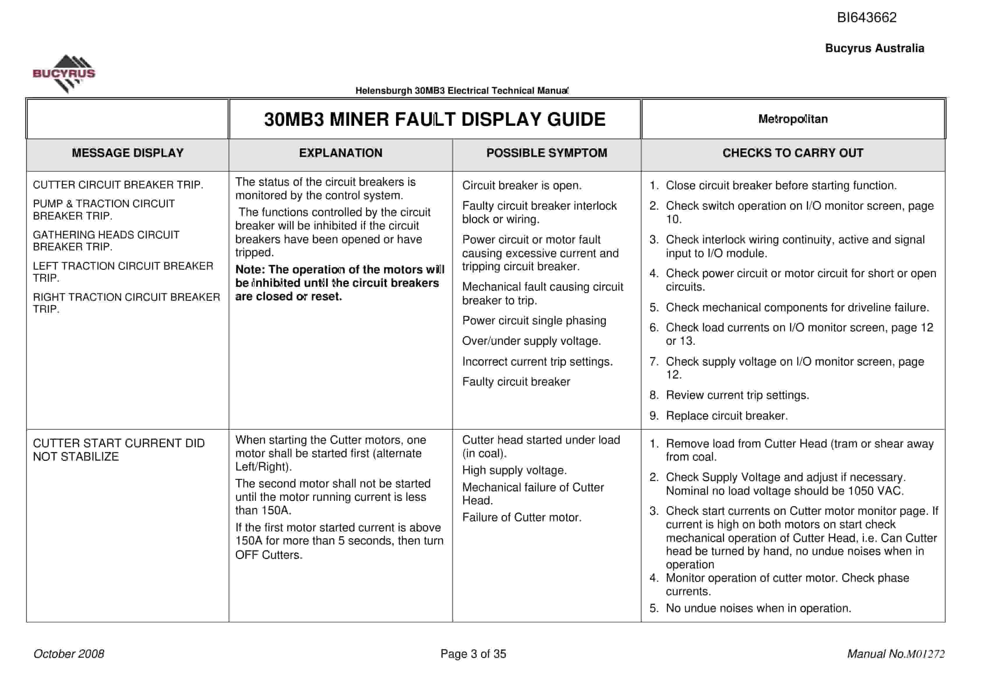 Bucyrus 30MB3 Electrical Technical Manual BI643662-4