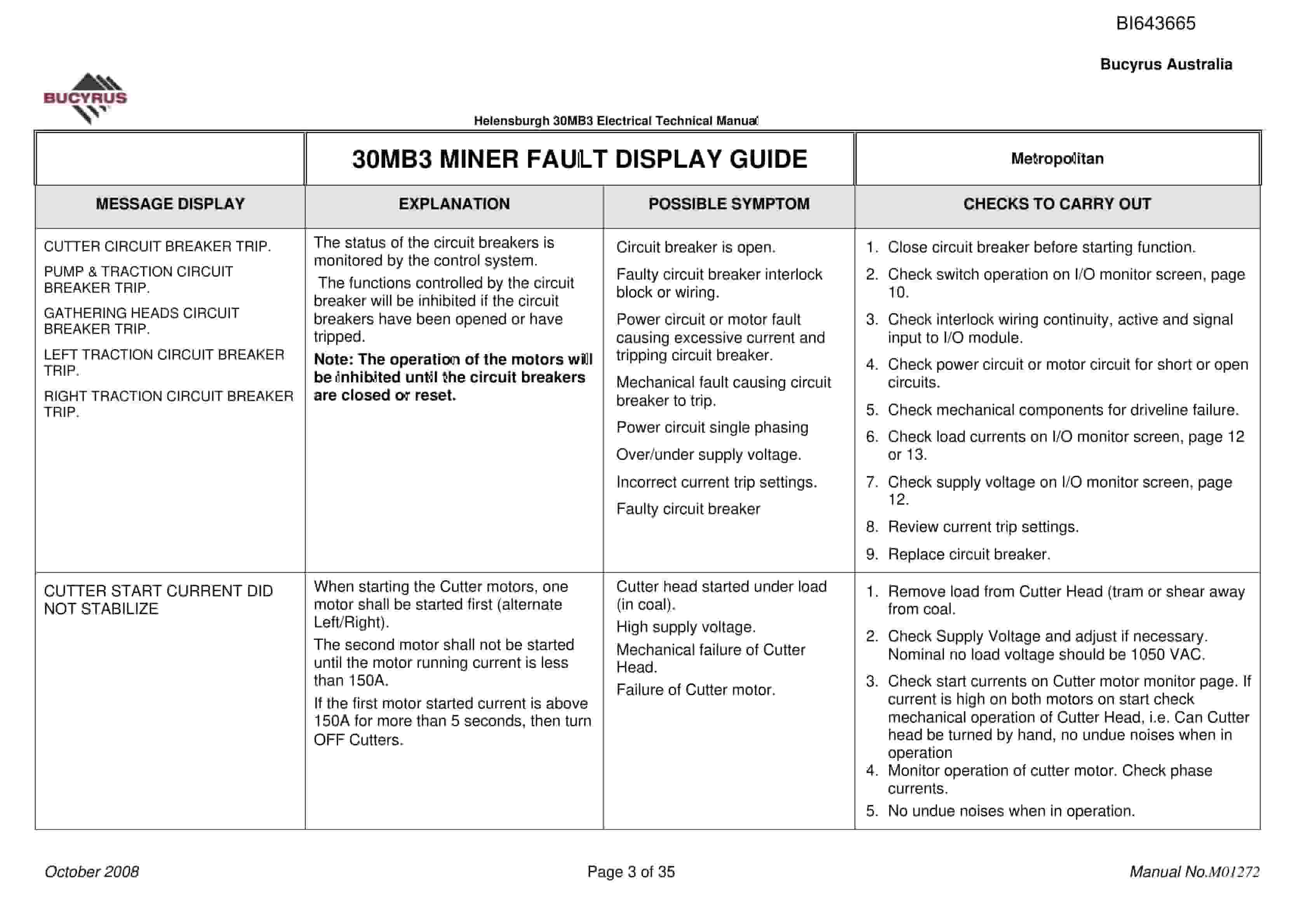 Bucyrus 30MB3 Electrical Technical Manual BI643665-4