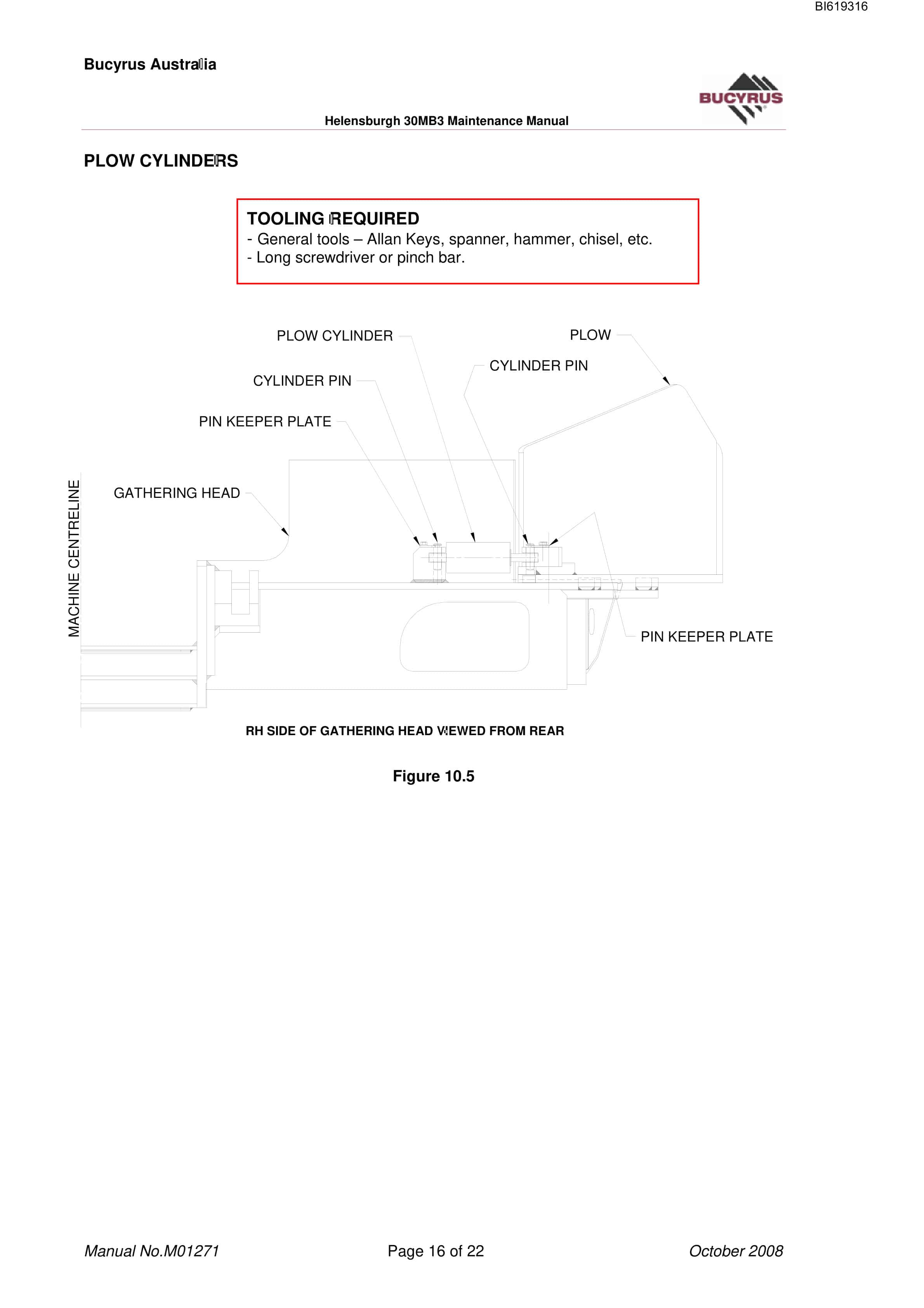 Bucyrus 30MB3 Mechanical Technical Manual BI619316-4
