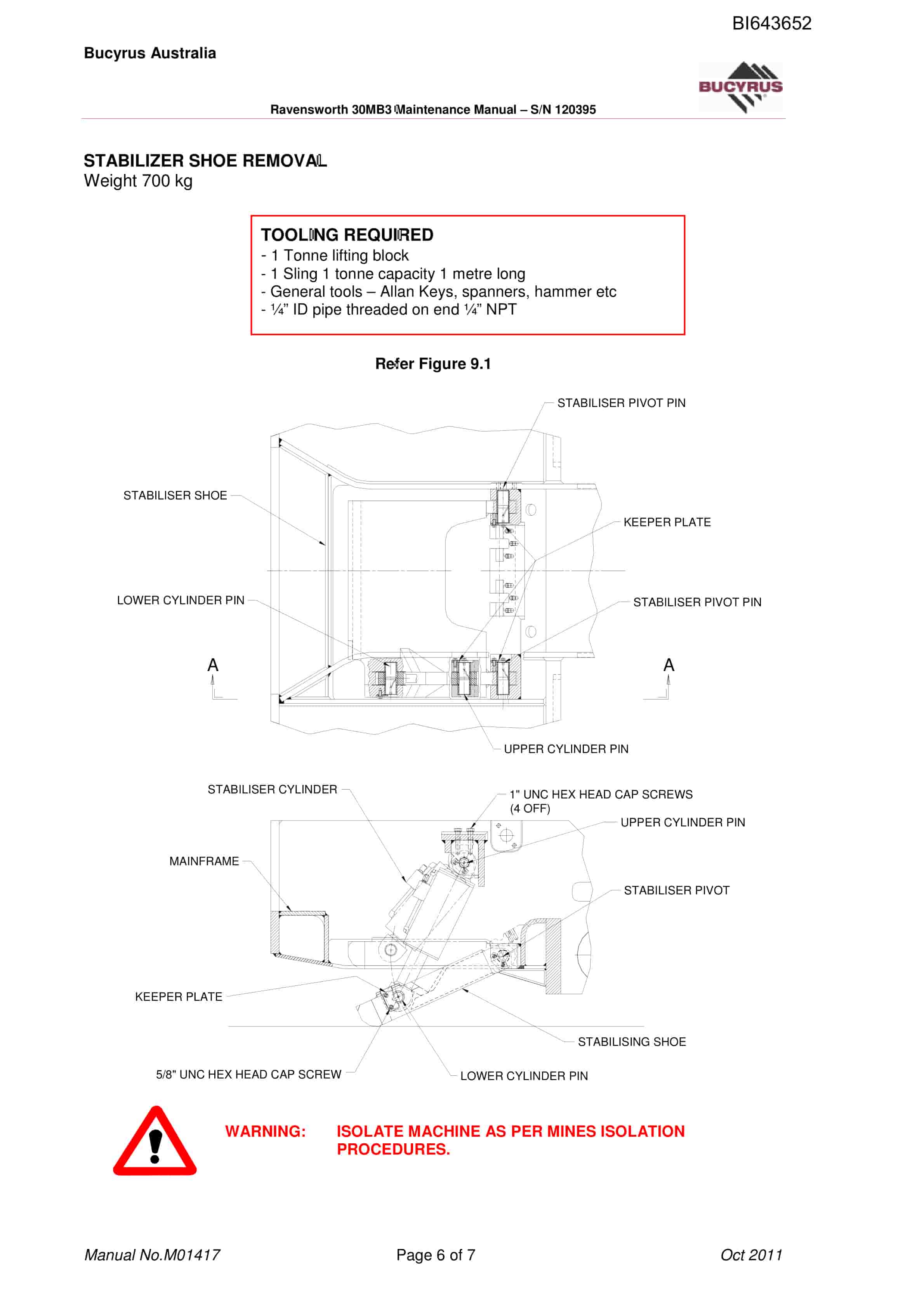 Bucyrus 30MB3 Mechanical Technical Manual BI643652-3