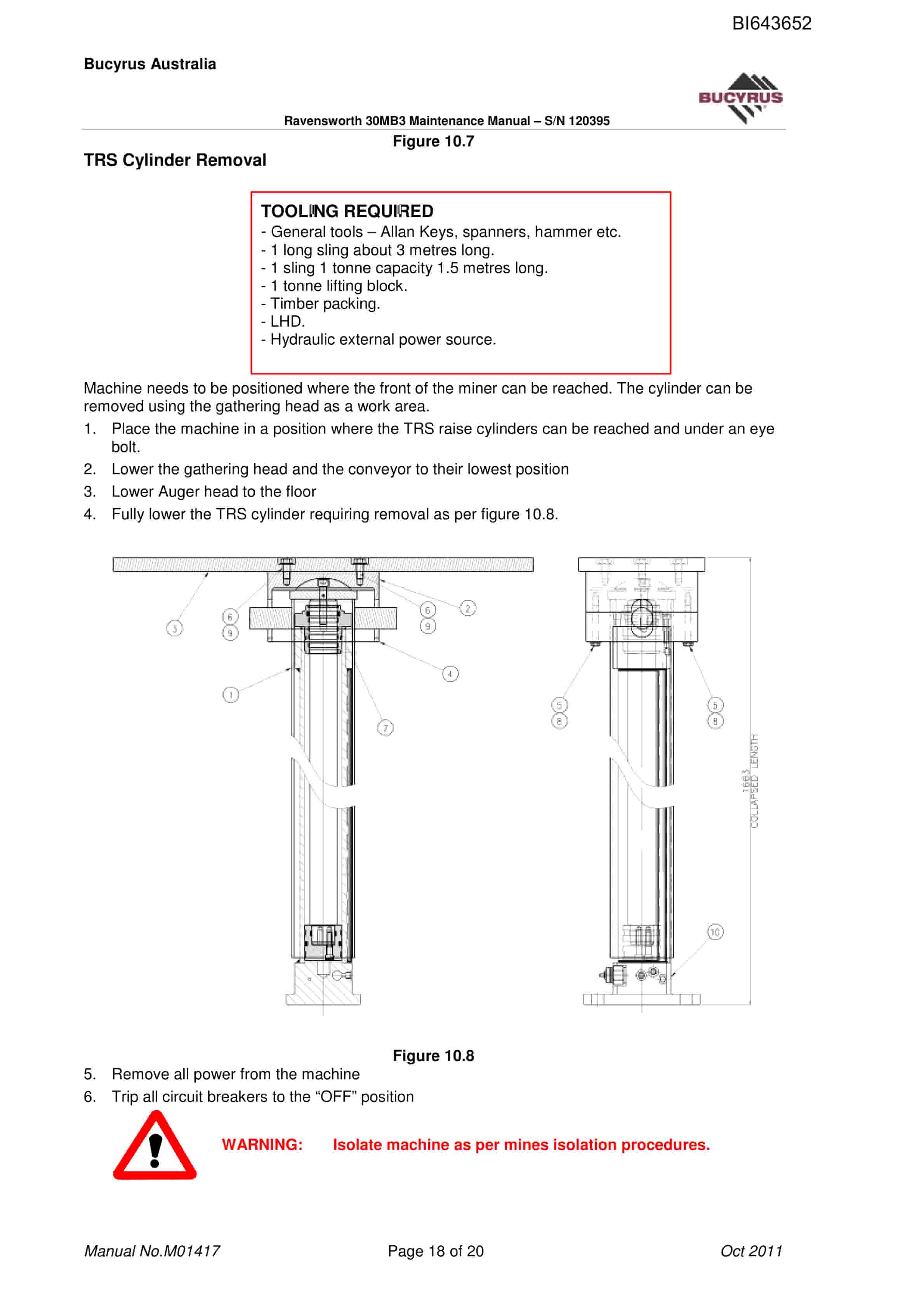 Bucyrus 30MB3 Mechanical Technical Manual BI643652-4