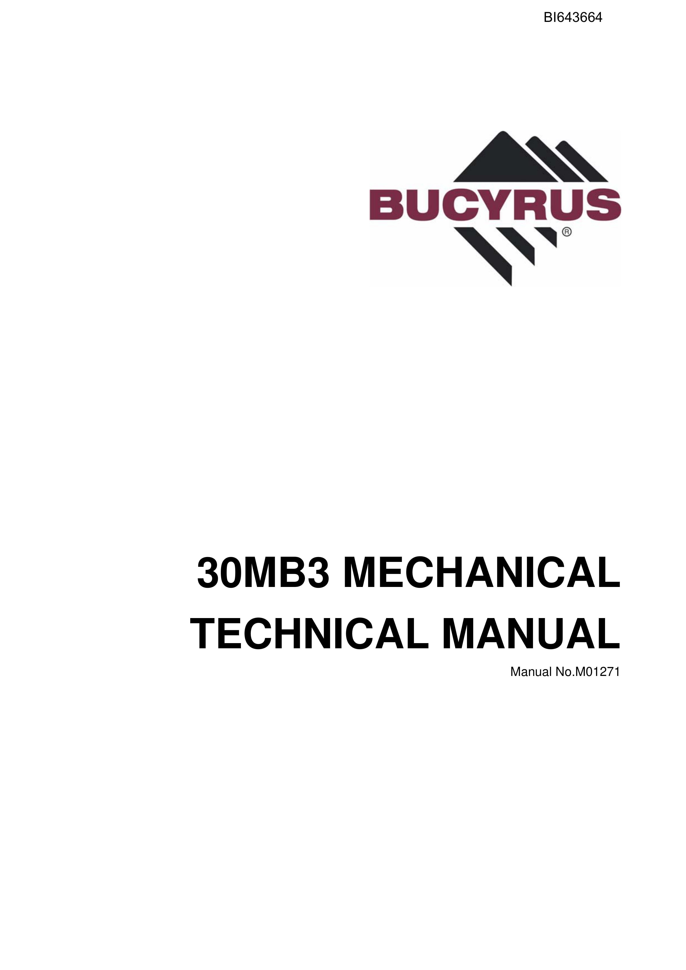 Bucyrus 30MB3 Mechanical Technical Manual BI643664