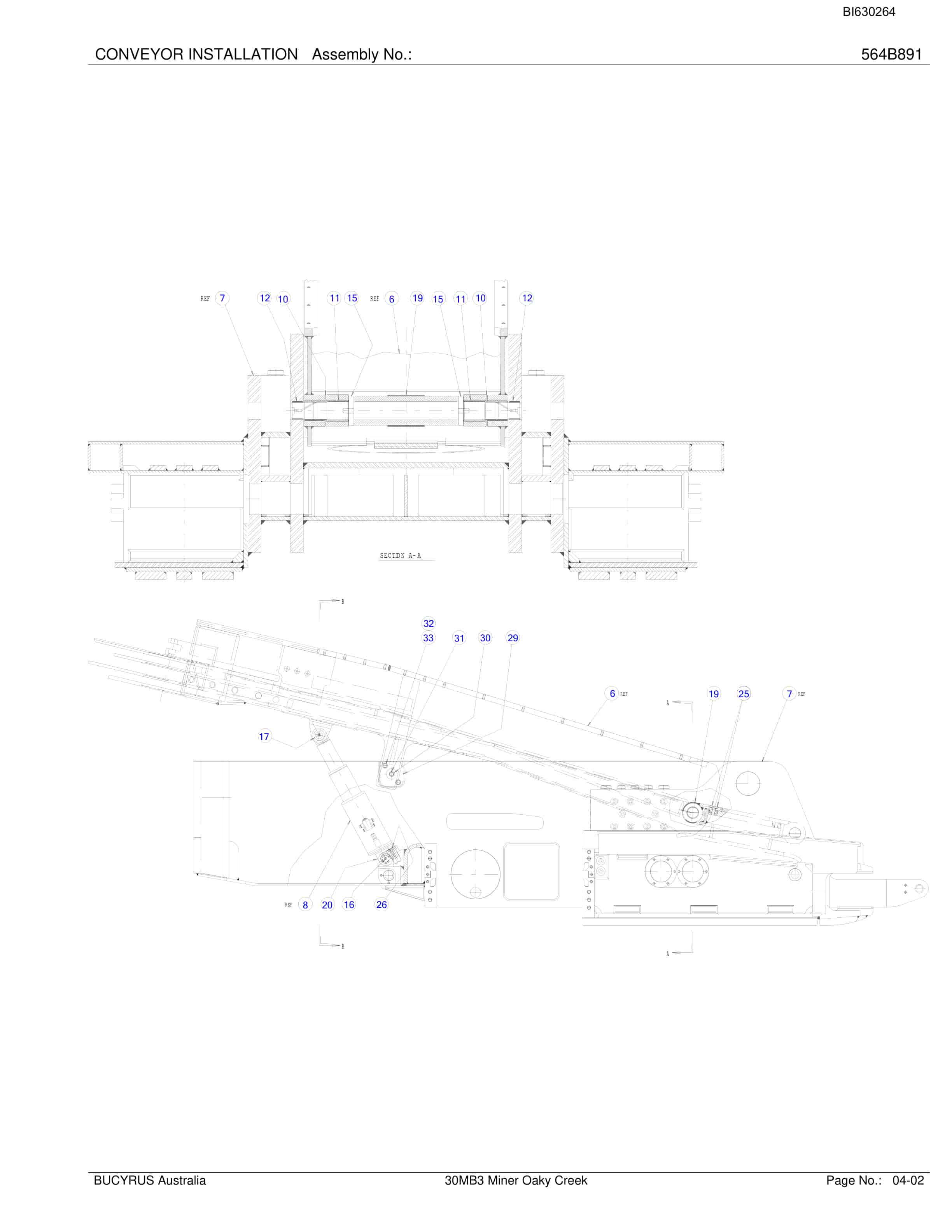 Bucyrus 30MB3 Miner Bolter Parts Manual BI630264-2
