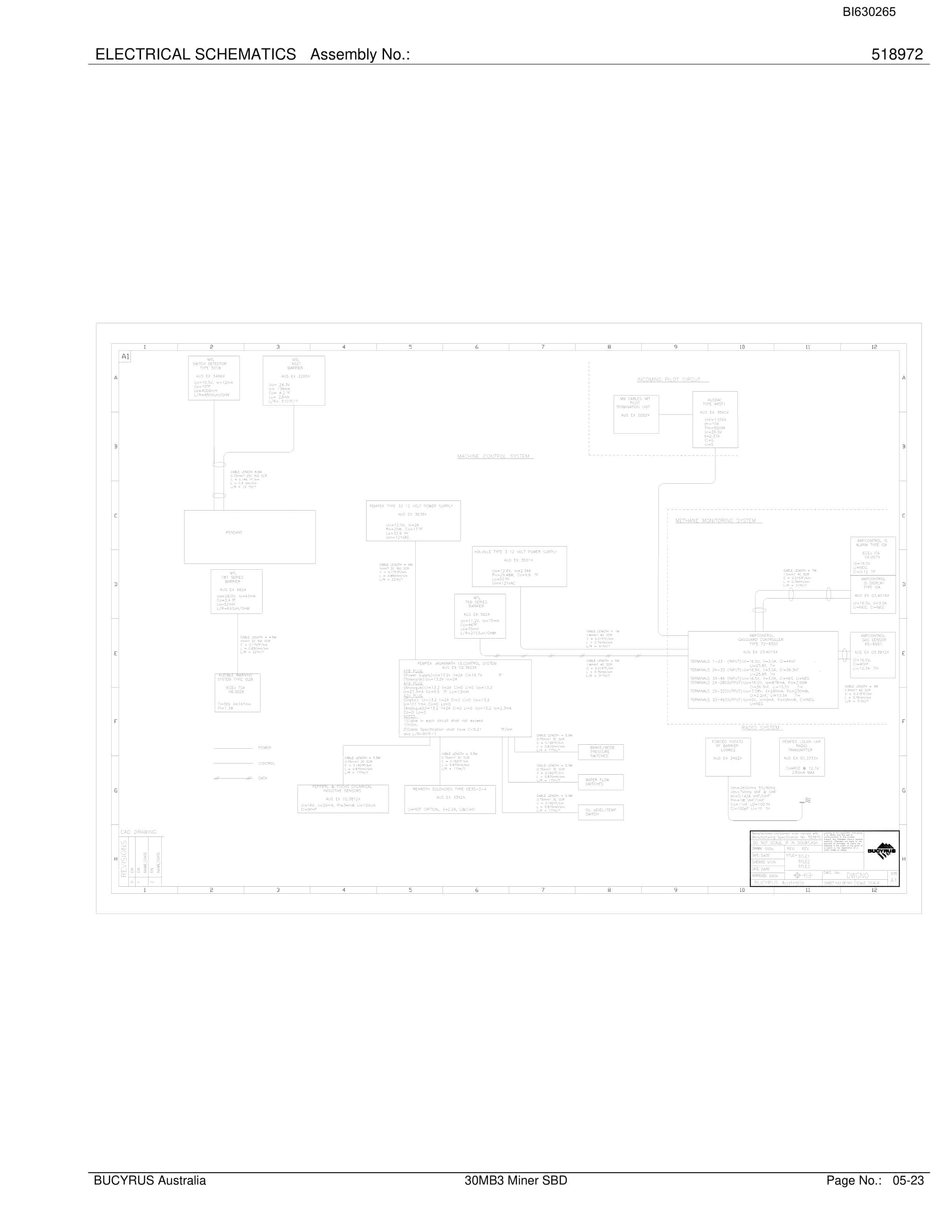 Bucyrus 30MB3 Miner Parts Manual BI630265-5