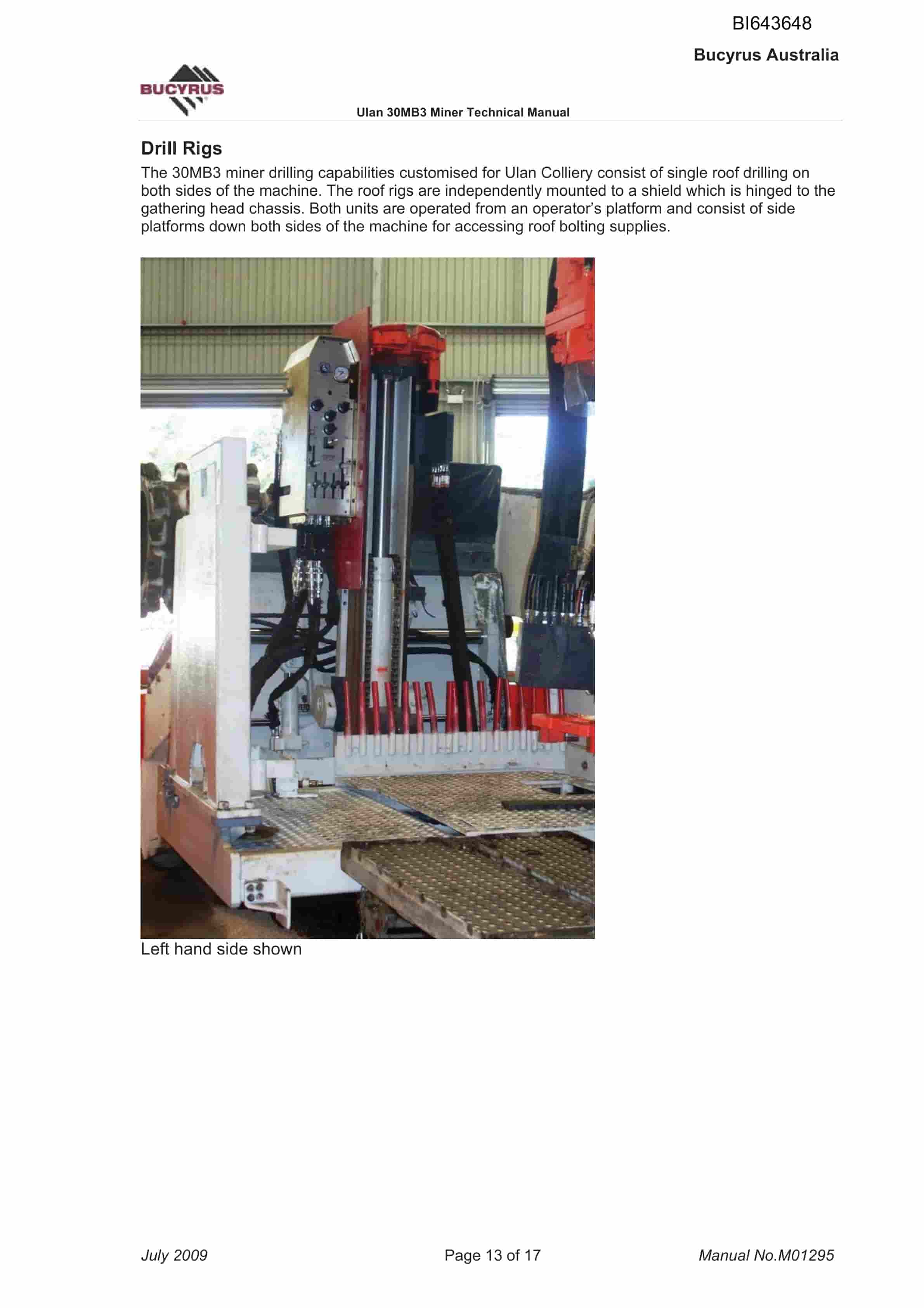 Bucyrus 30MB3 Miner Technical Manual BI643648-3