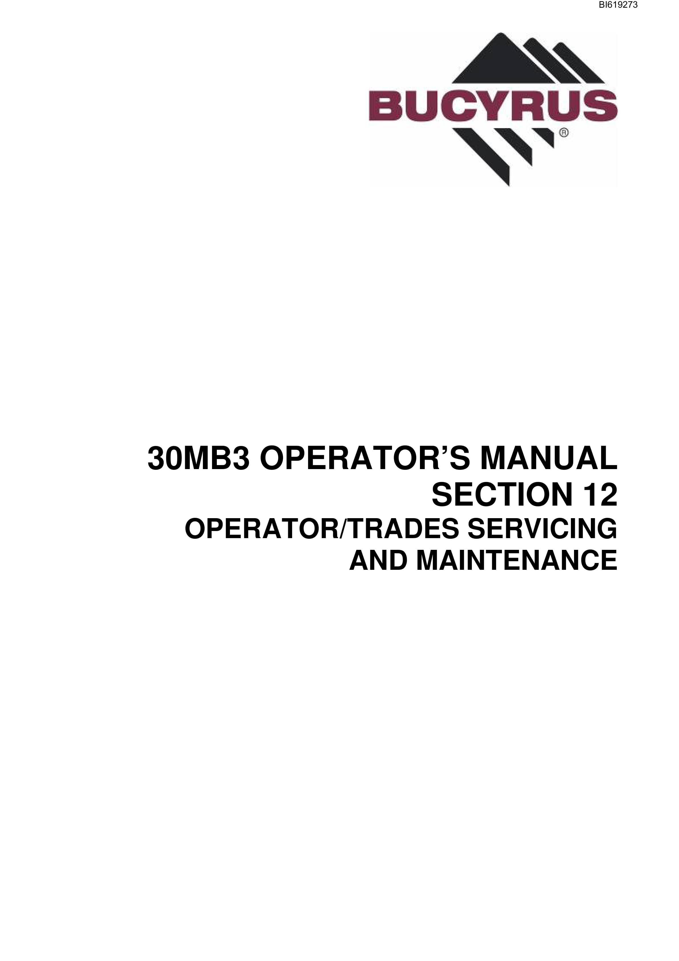 Bucyrus 30MB3 Technical Manual BI619273-4