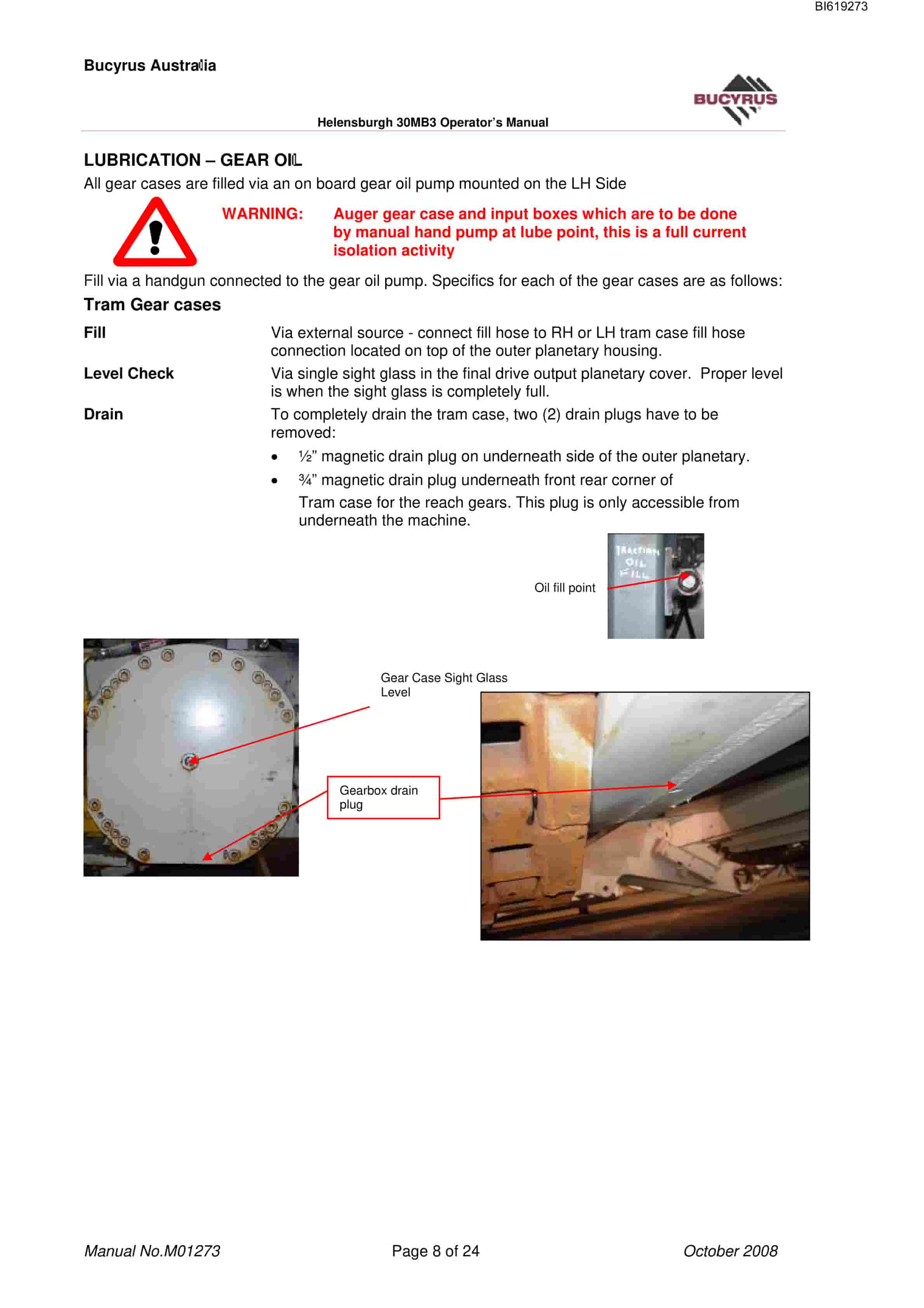 Bucyrus 30MB3 Technical Manual BI619273-5