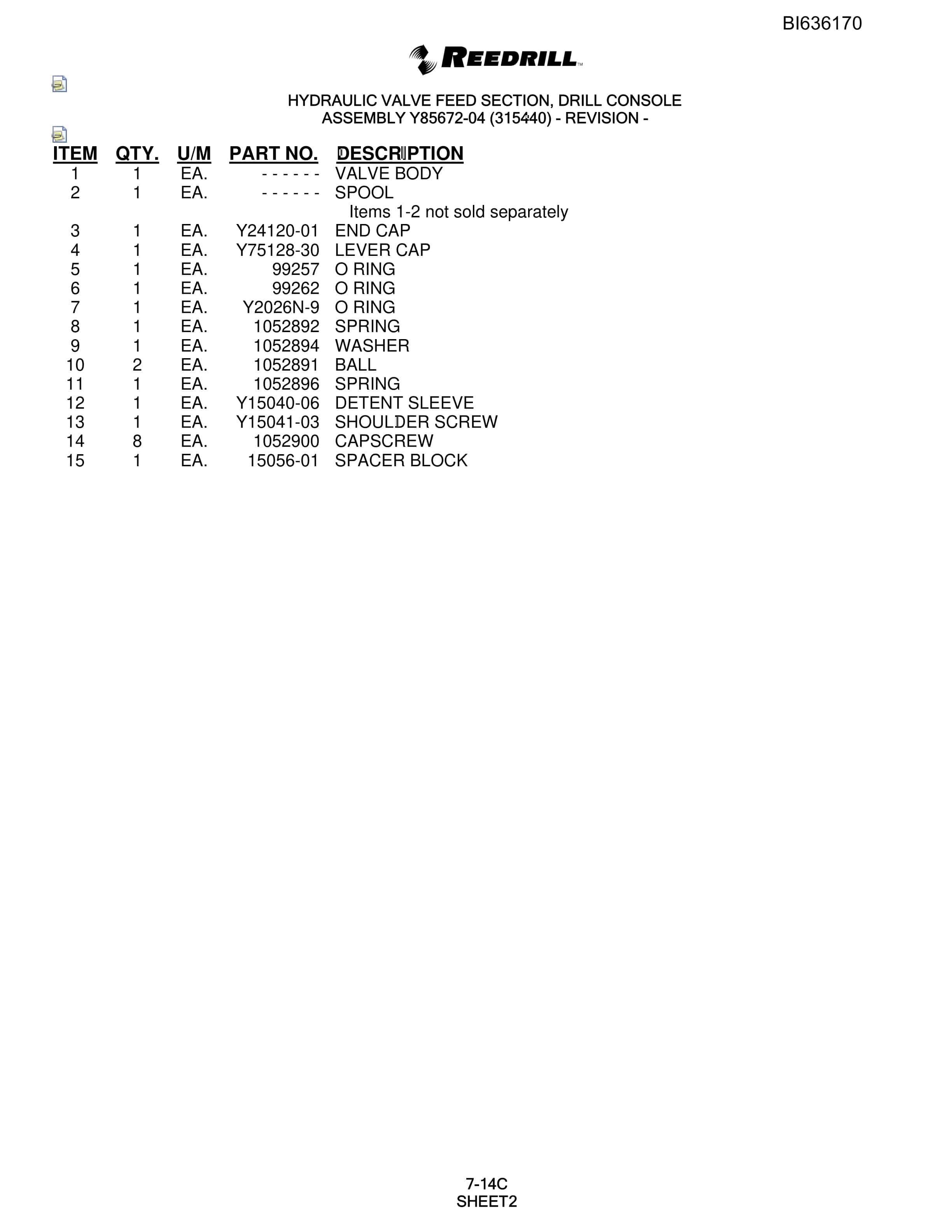 Bucyrus 345 Hydra-Trac Parts Catalog BI636170-4