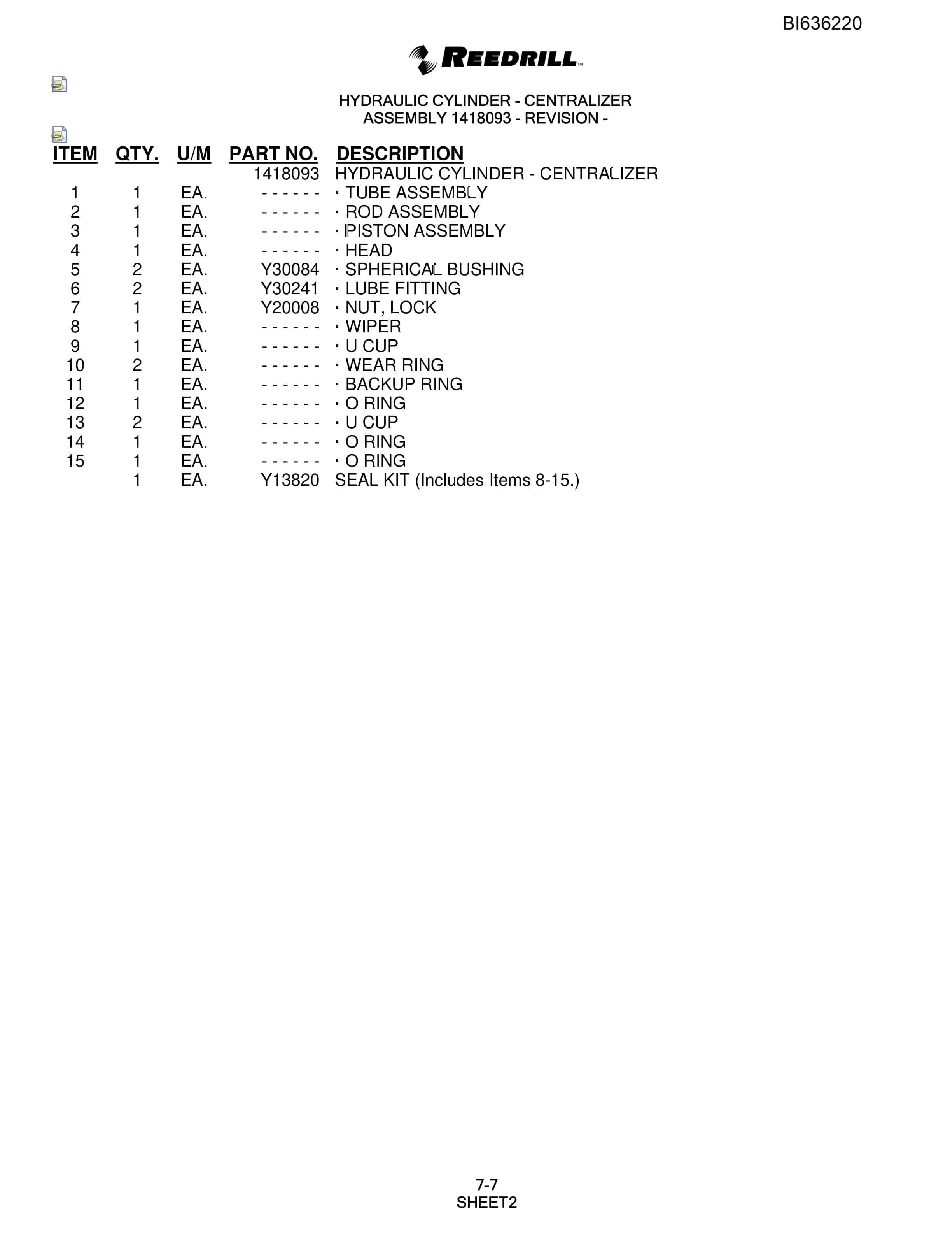 Bucyrus 345 Hydra-Trac Parts Catalog BI636220-3