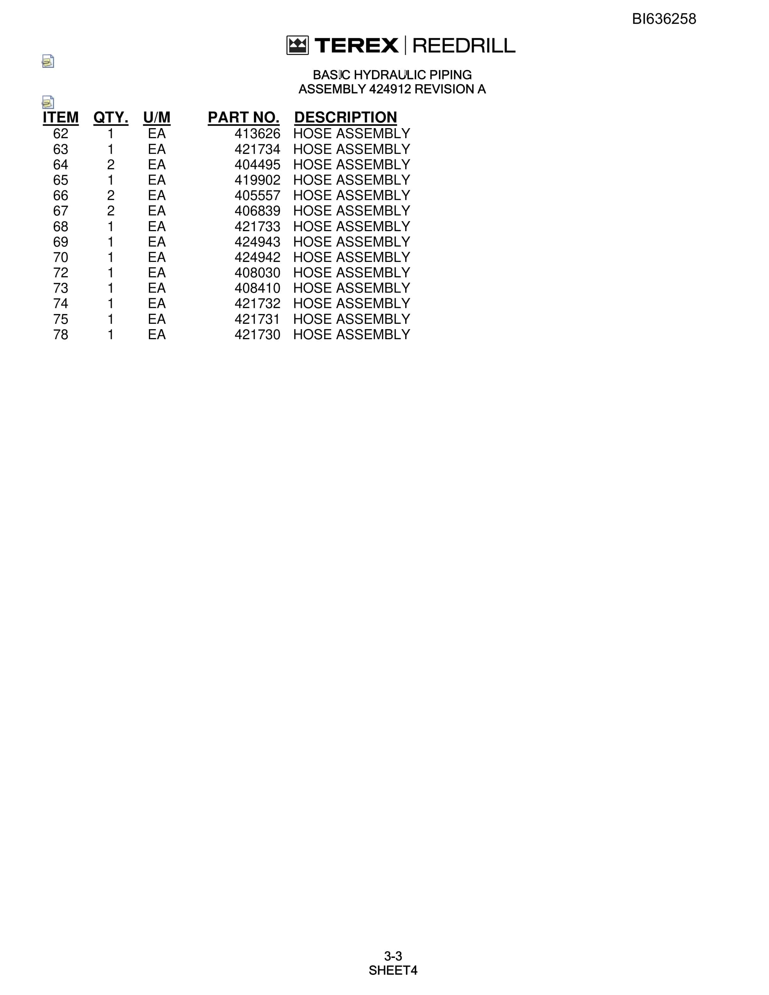 Bucyrus 345 Hydra-Trac Parts Catalog BI636258-4