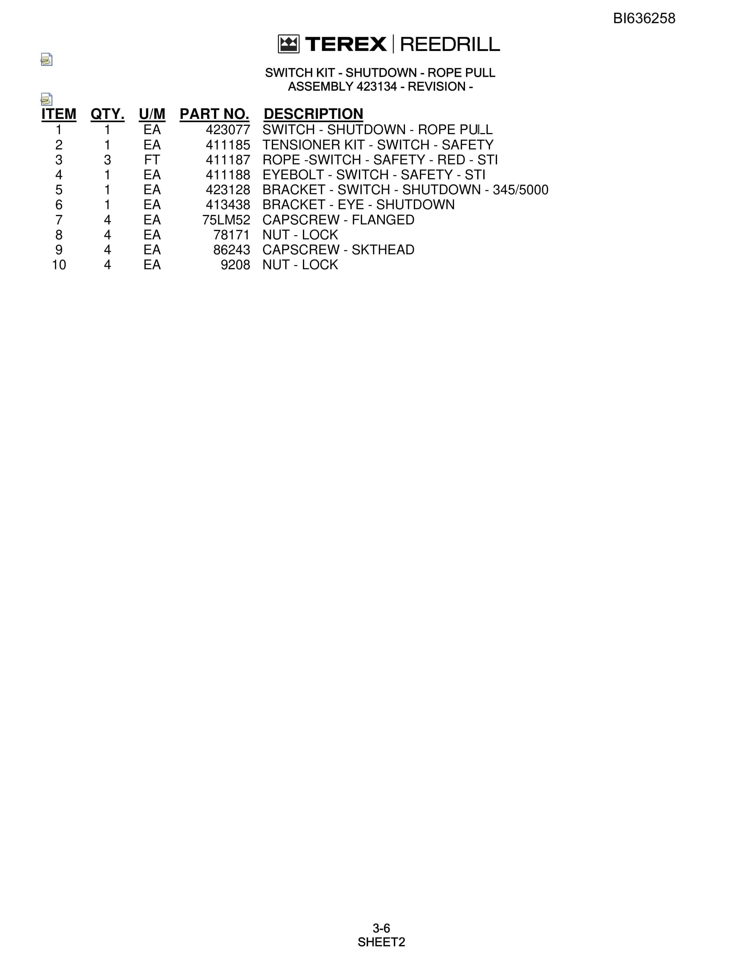 Bucyrus 345 Hydra-Trac Parts Catalog BI636258-5