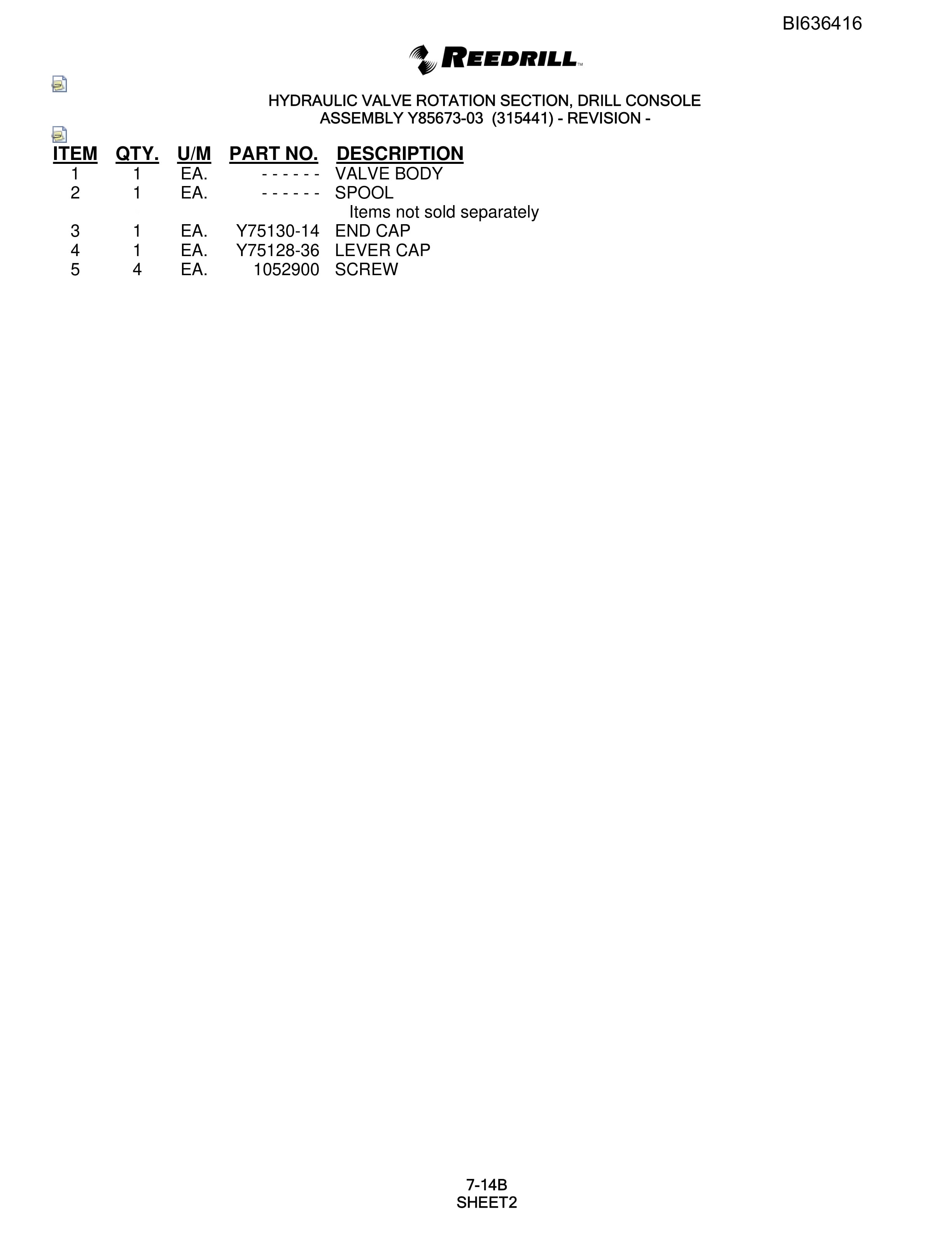 Bucyrus 345 Hydra-Trac Parts Catalog BI636416-4