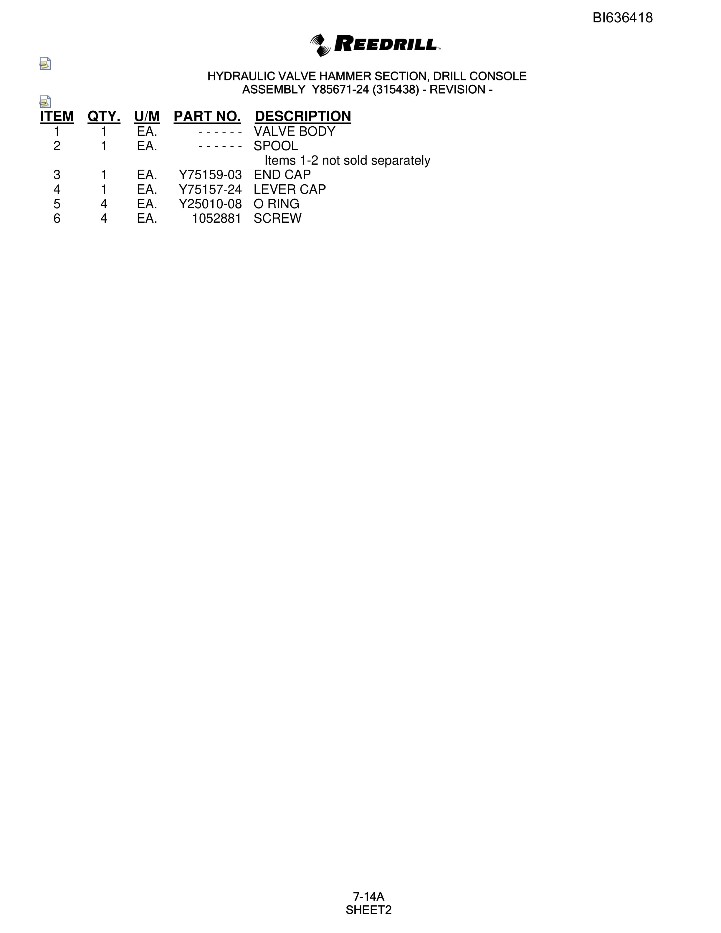 Bucyrus 345 Hydra-Trac Parts Catalog BI636418-4
