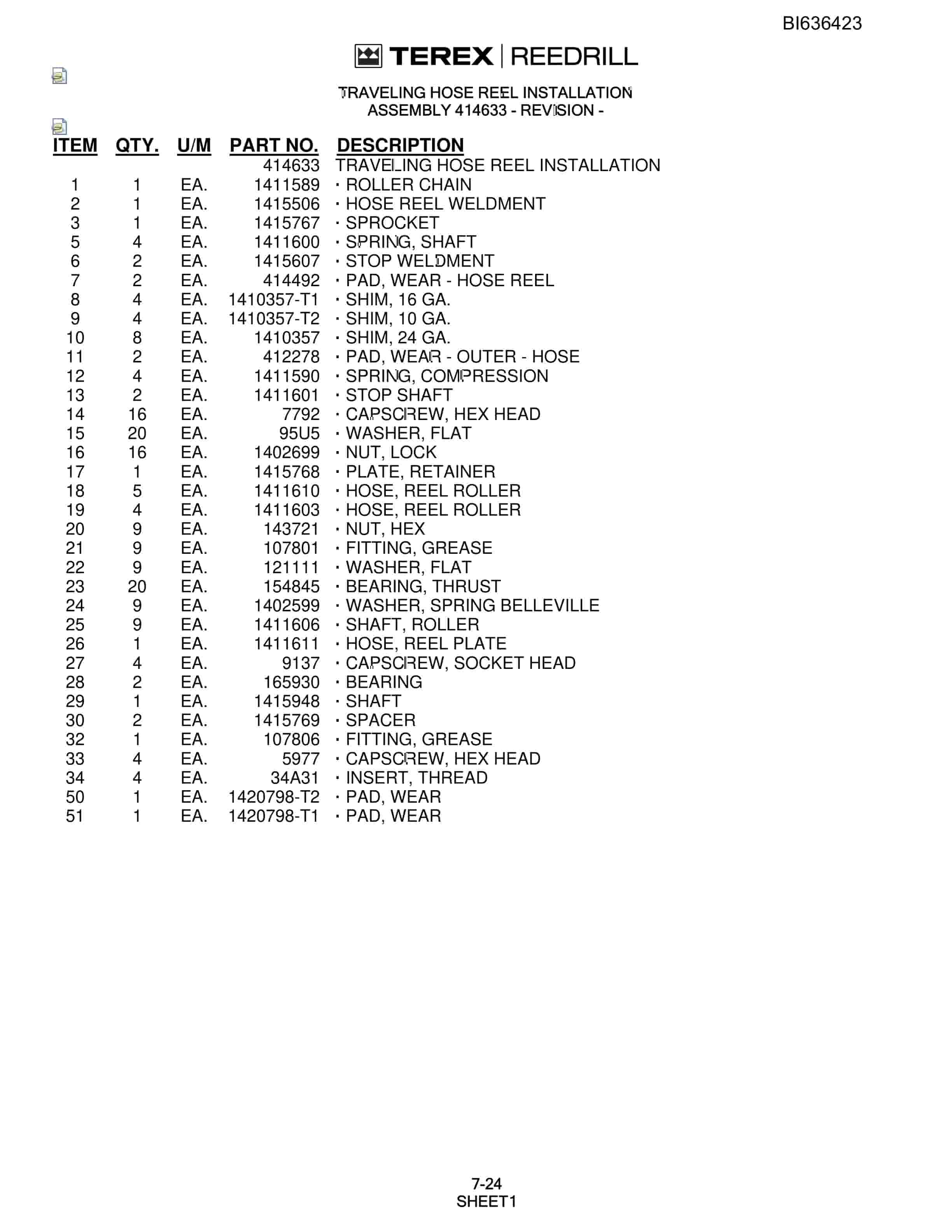 Bucyrus 345 Hydra-Trac Parts Catalog BI636423-4