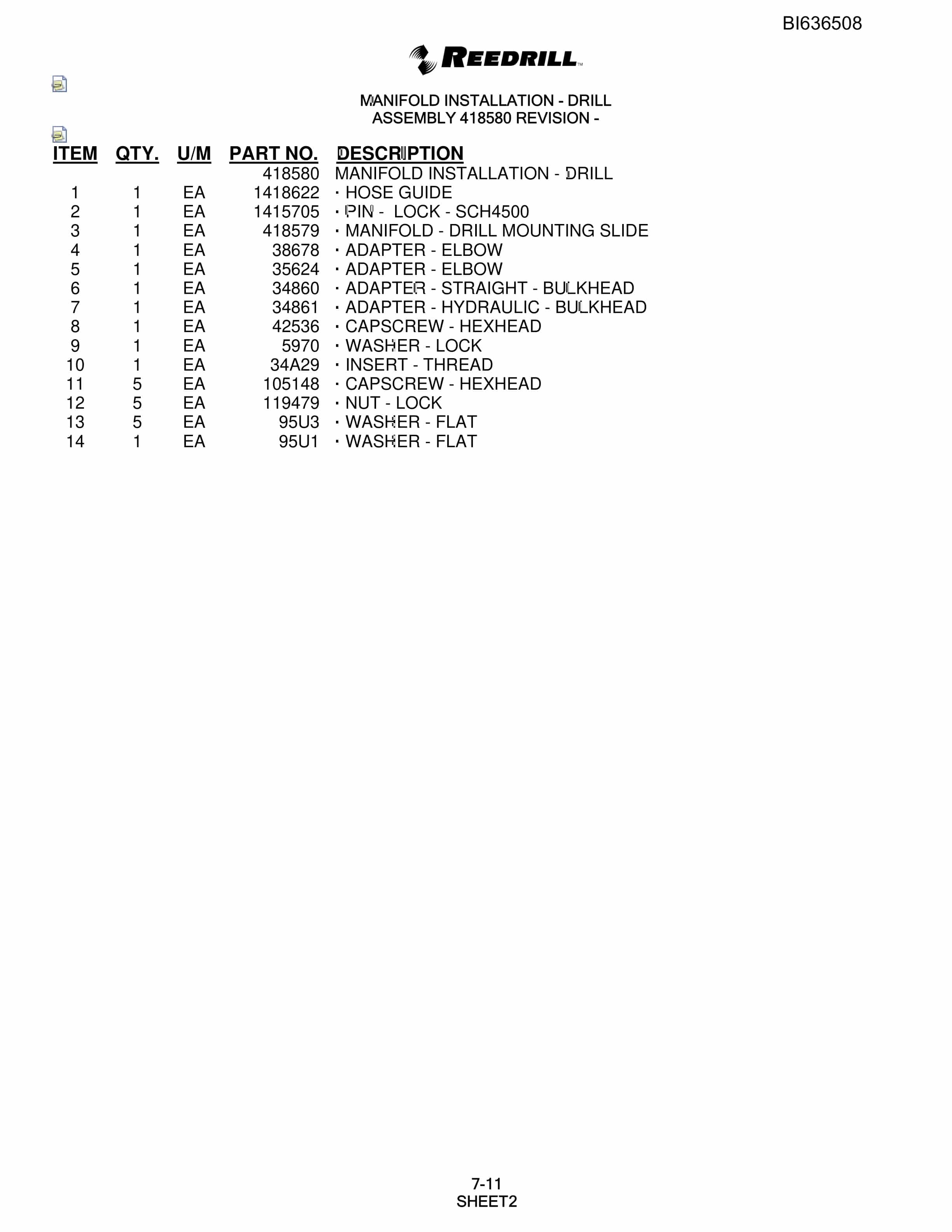 Bucyrus 345 Hydra-Trac Parts Catalog BI636508-2