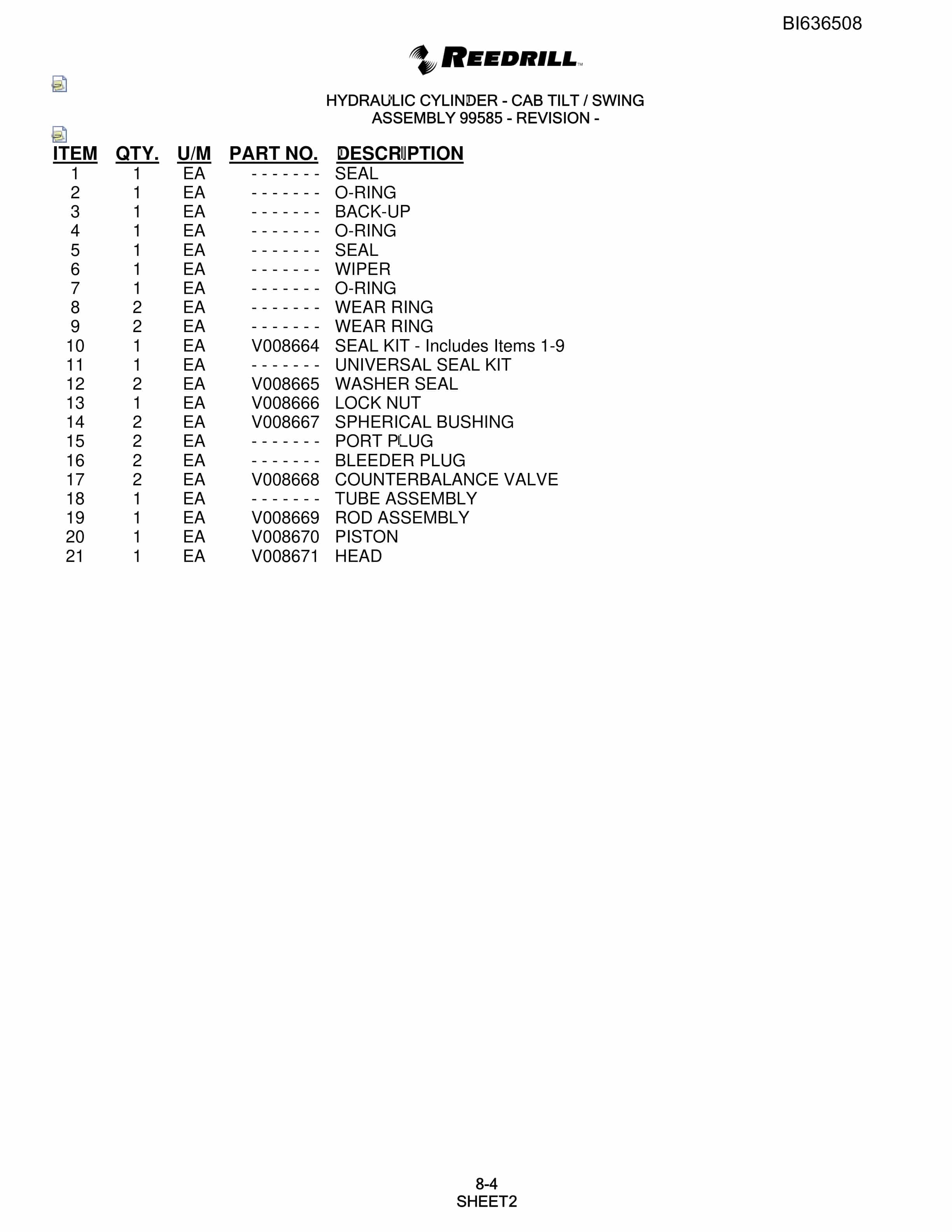 Bucyrus 345 Hydra-Trac Parts Catalog BI636508-3