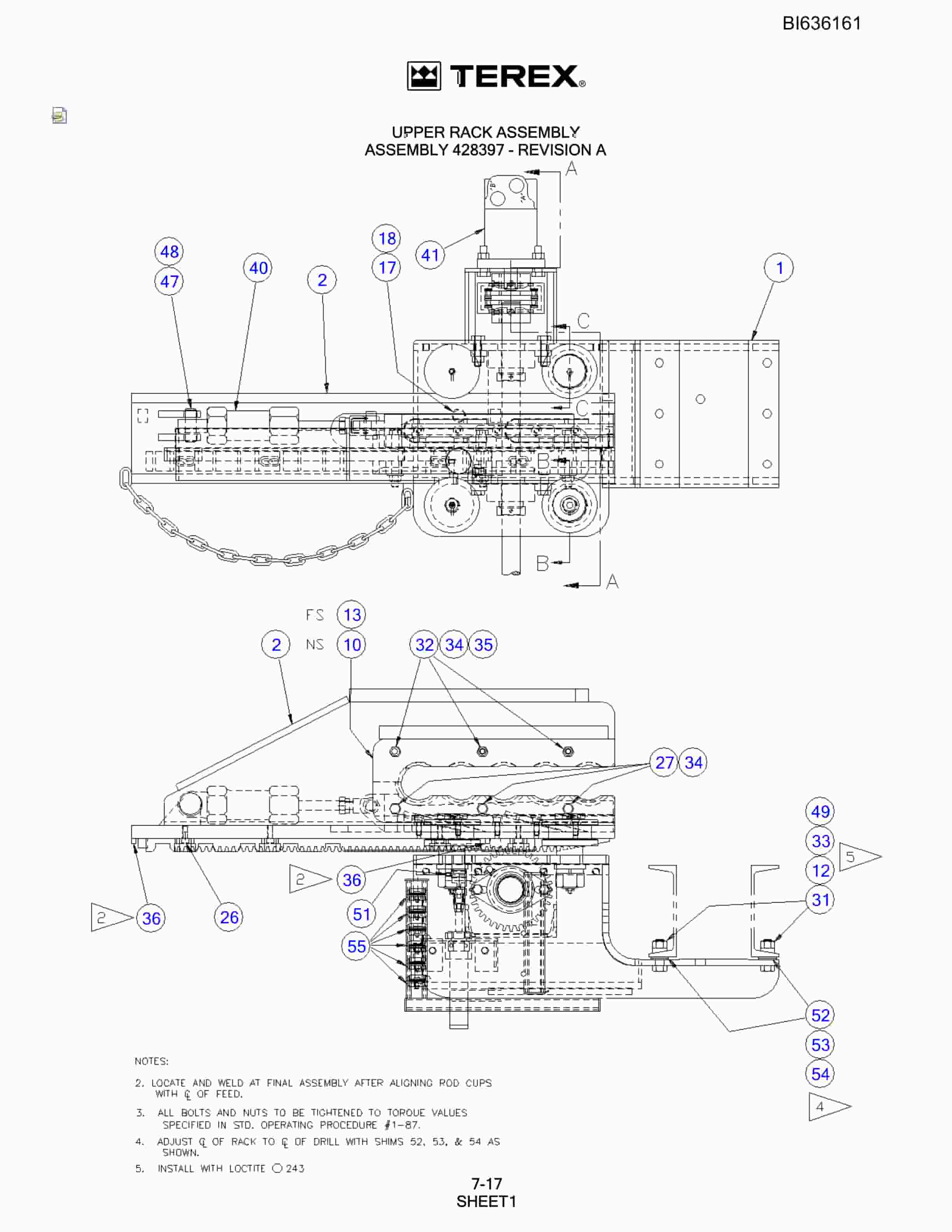 Bucyrus 345S Hydraulic Track Drill Parts Catalog BI636161-3