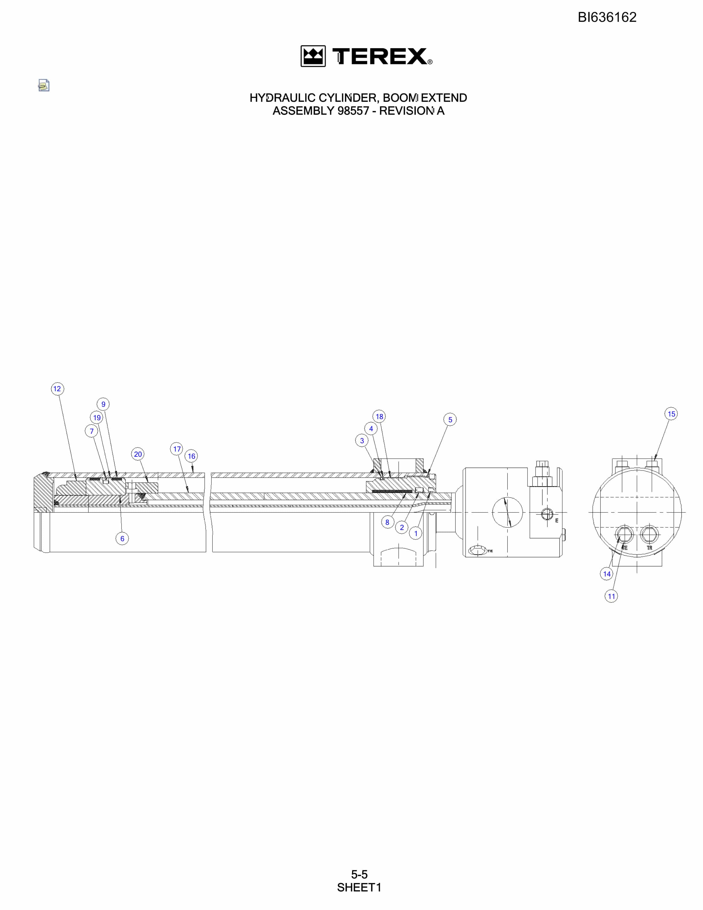 Bucyrus 345S Hydraulic Track Drill Parts Catalog BI636162-2