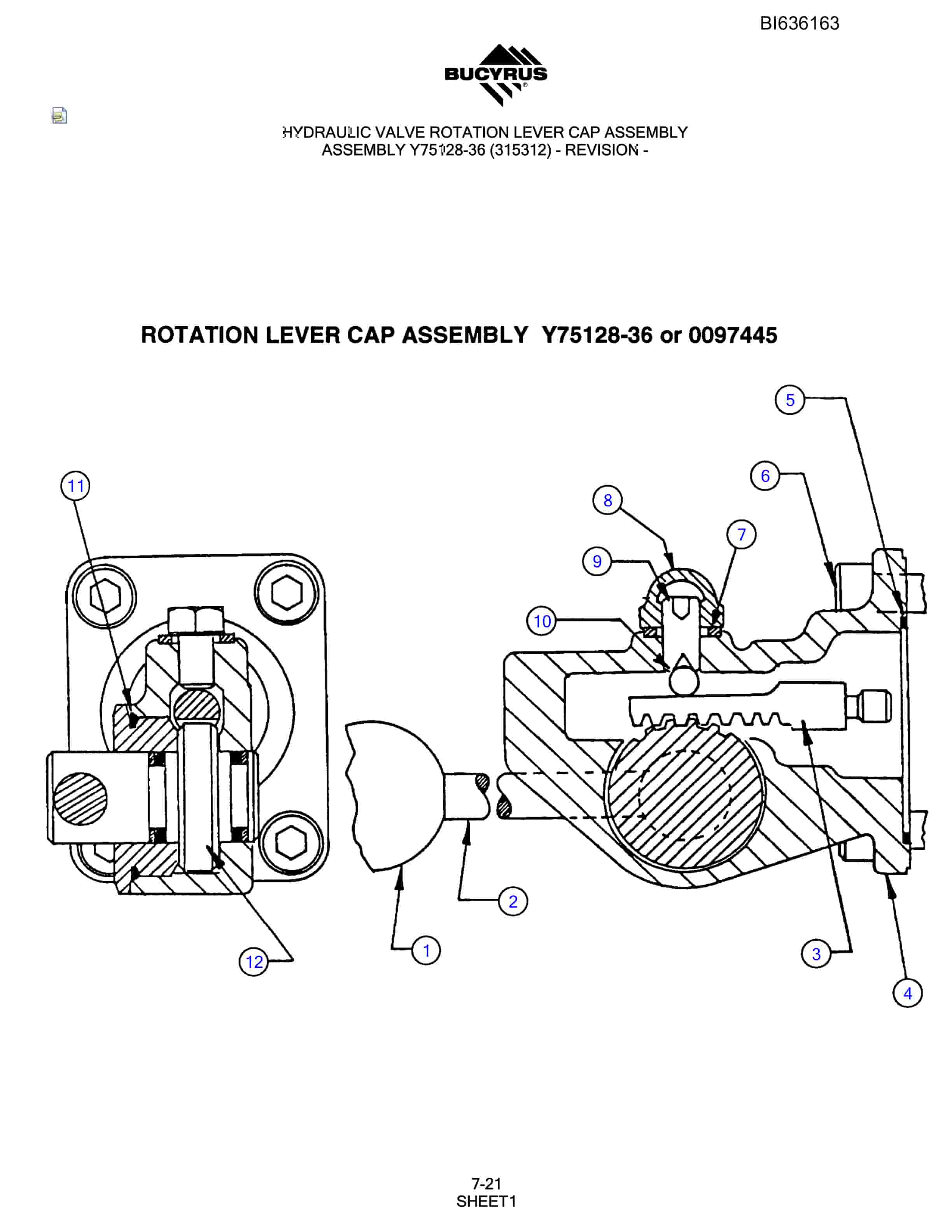 Bucyrus 345S Hydraulic Track Drill Parts Manual BI636163-5