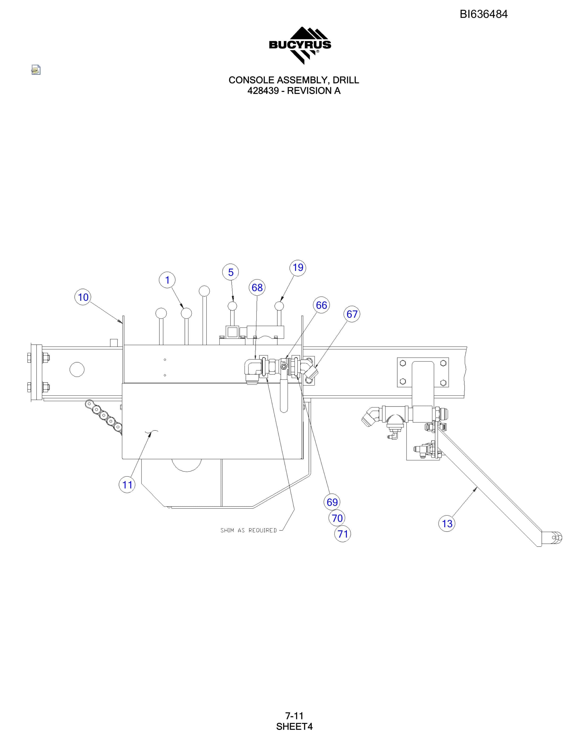 Bucyrus 345S Hydraulic Track Drill Parts Manual BI636484-3