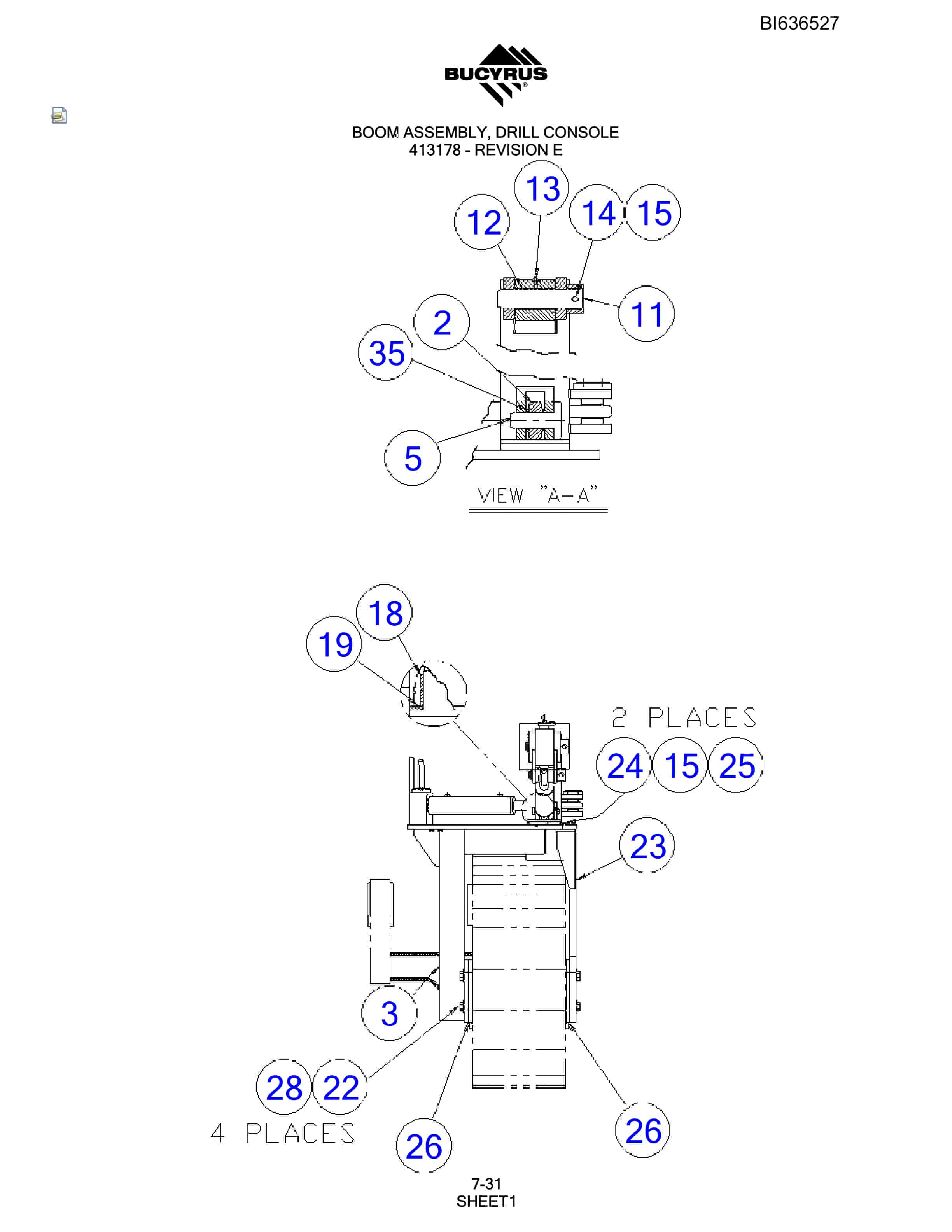 Bucyrus 345S Hydraulic Track Drill Parts Manual BI636527-4