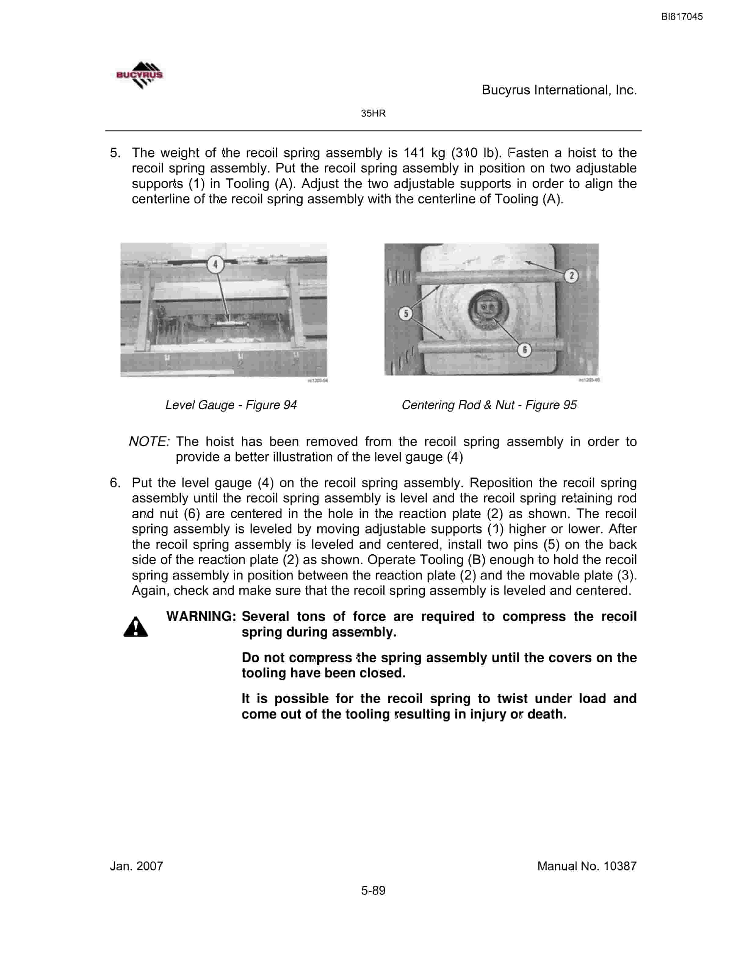 Bucyrus 35HR Blast Hole Drill Maintenance And Operation Manual BI617045-3