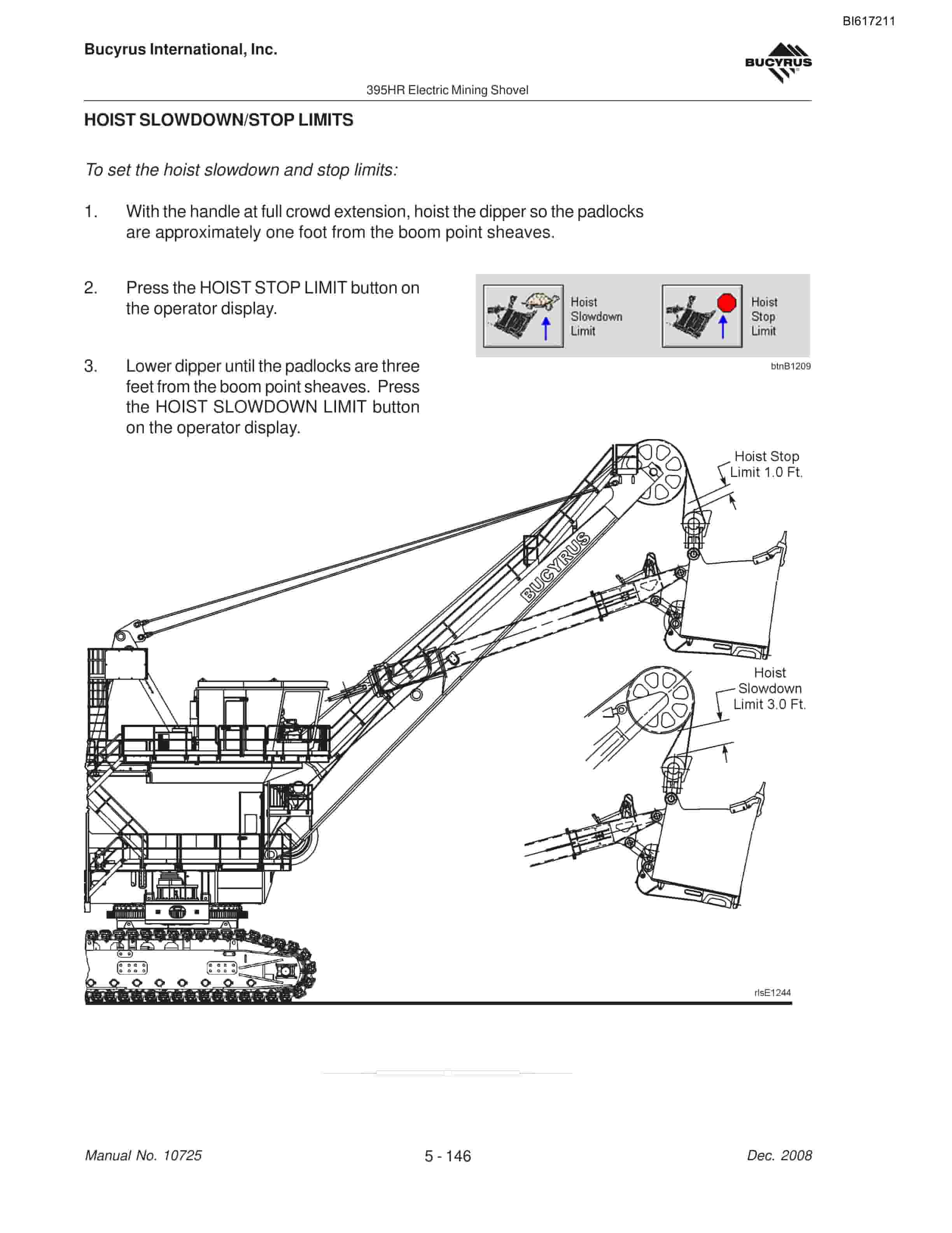 Bucyrus 395HR Mining Shovel Maintenance And Operation Manual BI617211-4