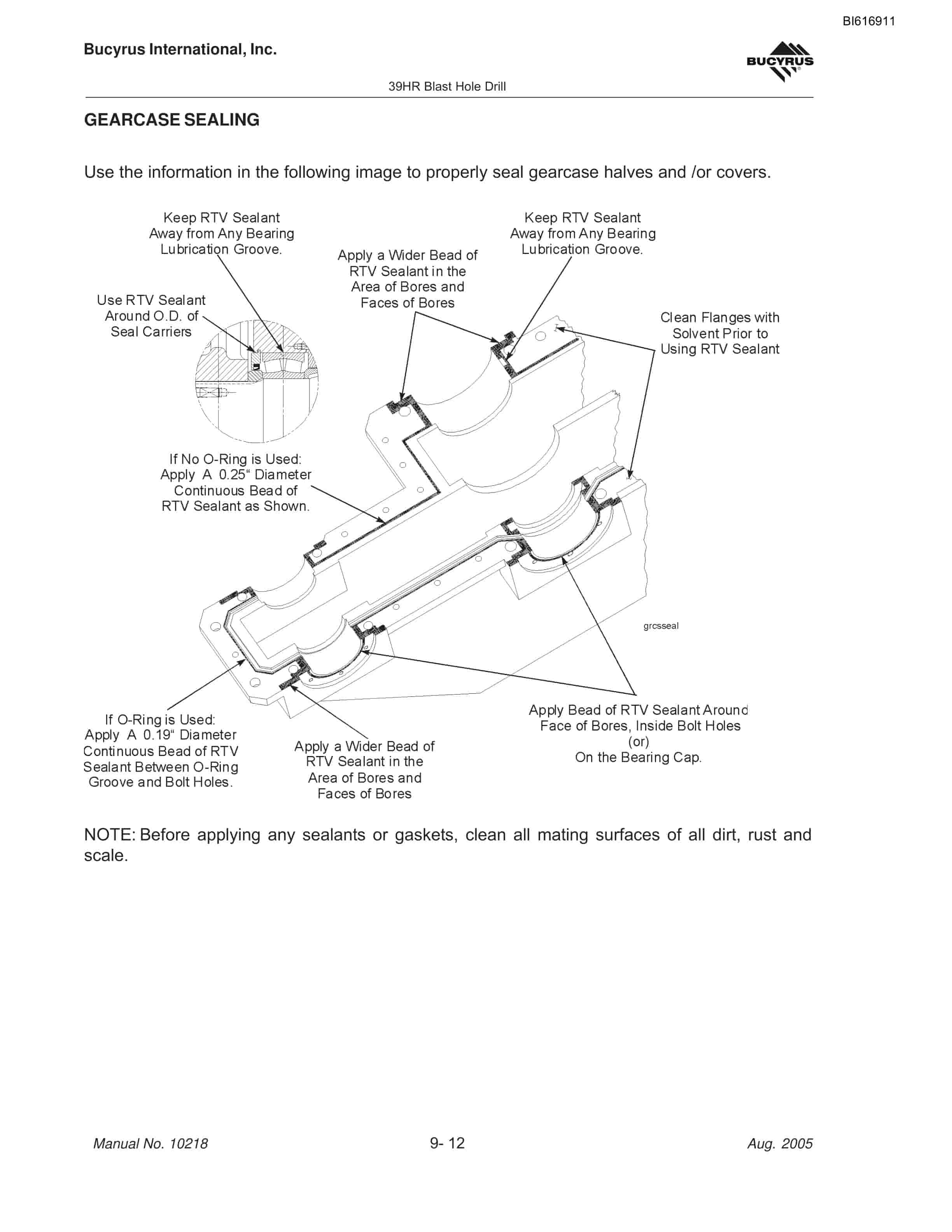 Bucyrus 39HR Blast Hole Drill Maintenance And Operation Manual BI616911-5