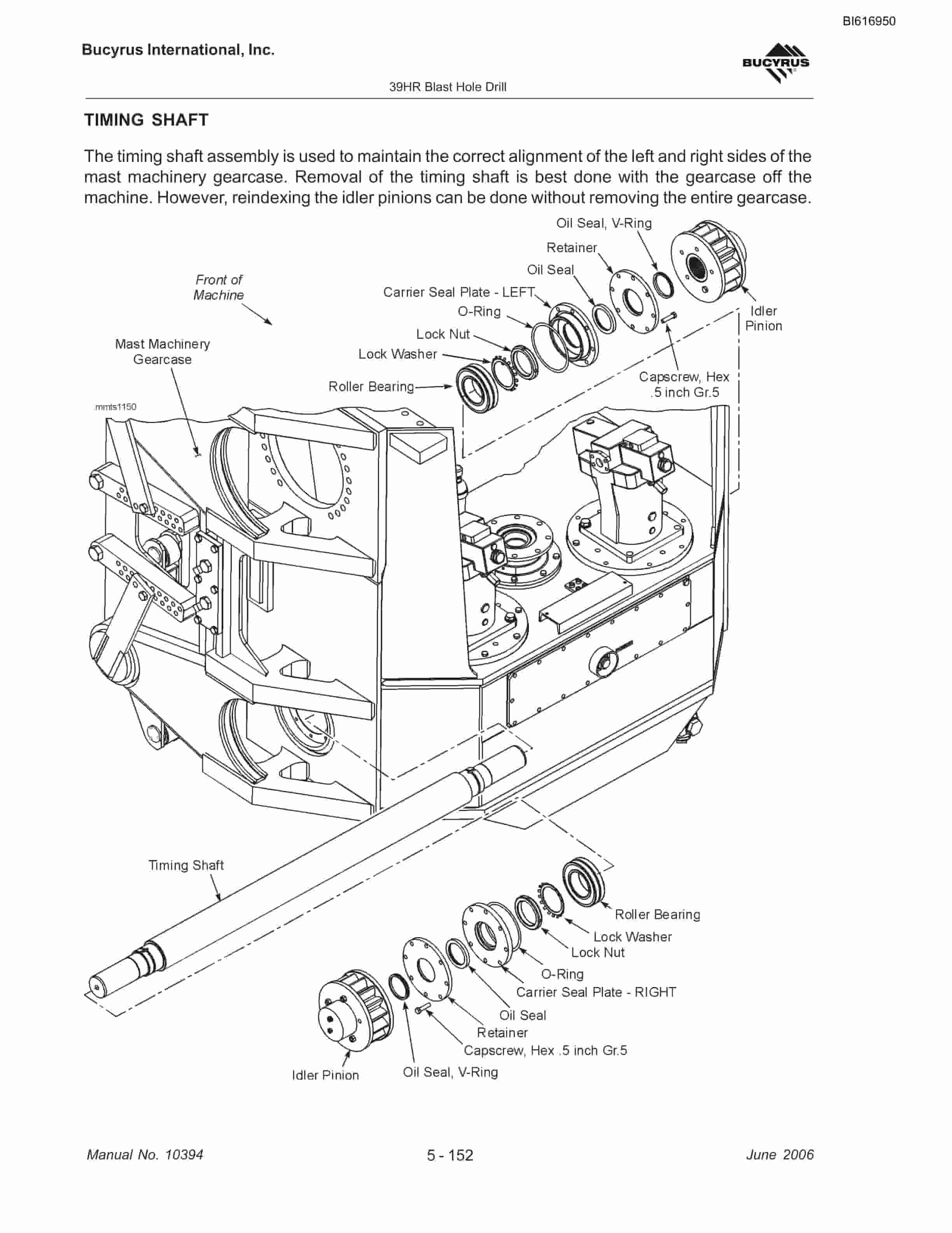 Bucyrus 39HR Blast Hole Drill Maintenance And Operation Manual BI616950-4