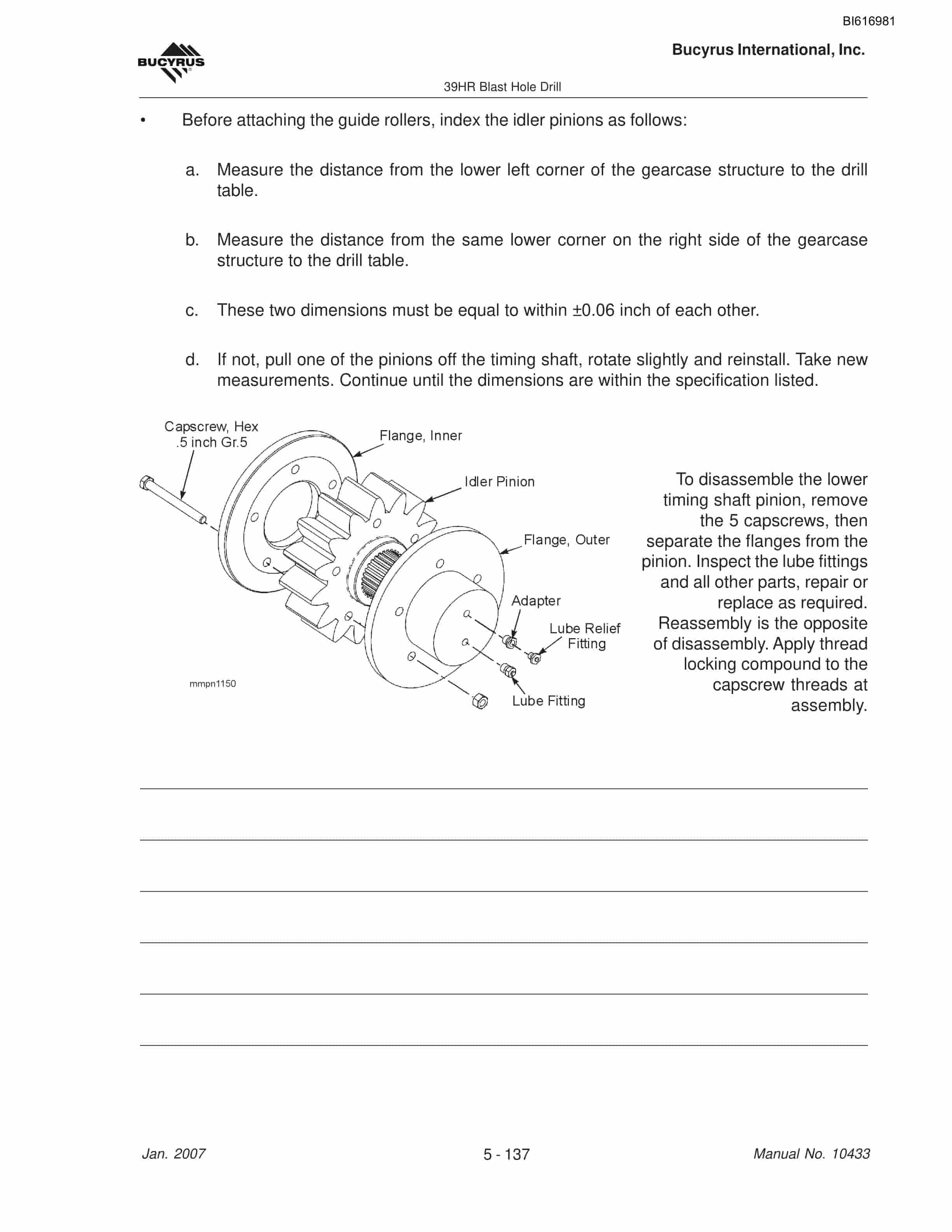 Bucyrus 39HR Blast Hole Drill Maintenance And Operation Manual BI616981-4