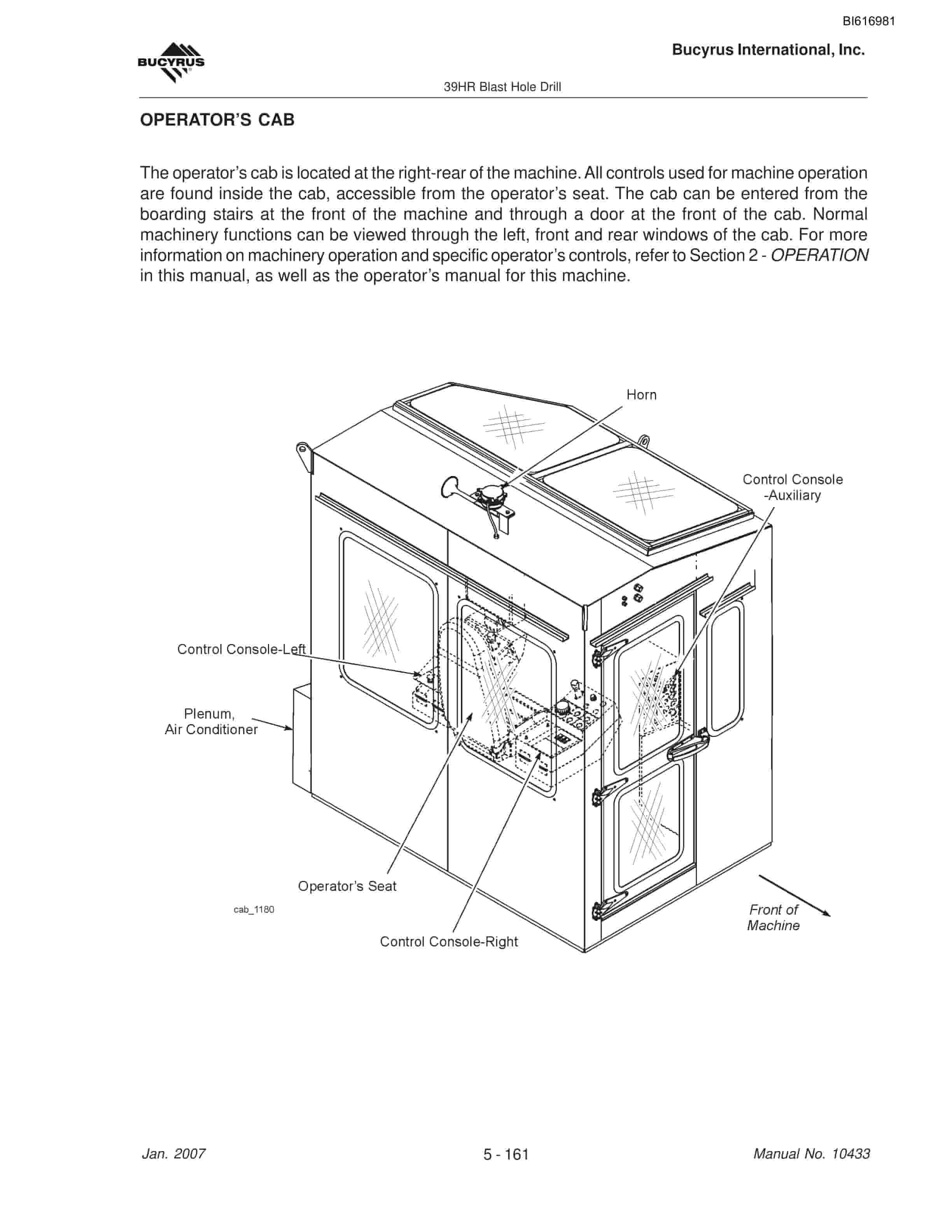 Bucyrus 39HR Blast Hole Drill Maintenance And Operation Manual BI616981-5