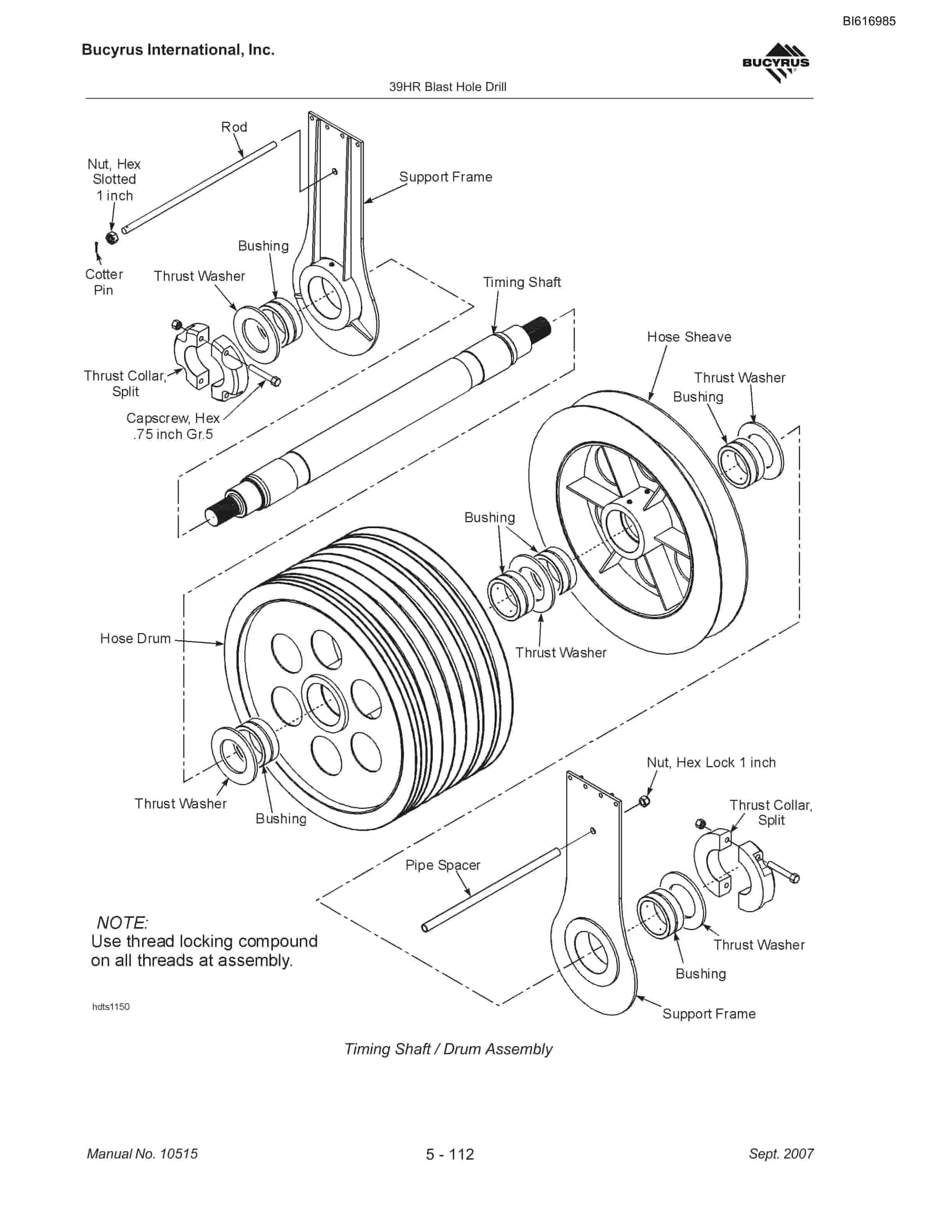 Bucyrus 39HR Blast Hole Drill Maintenance And Operation Manual BI616985-3