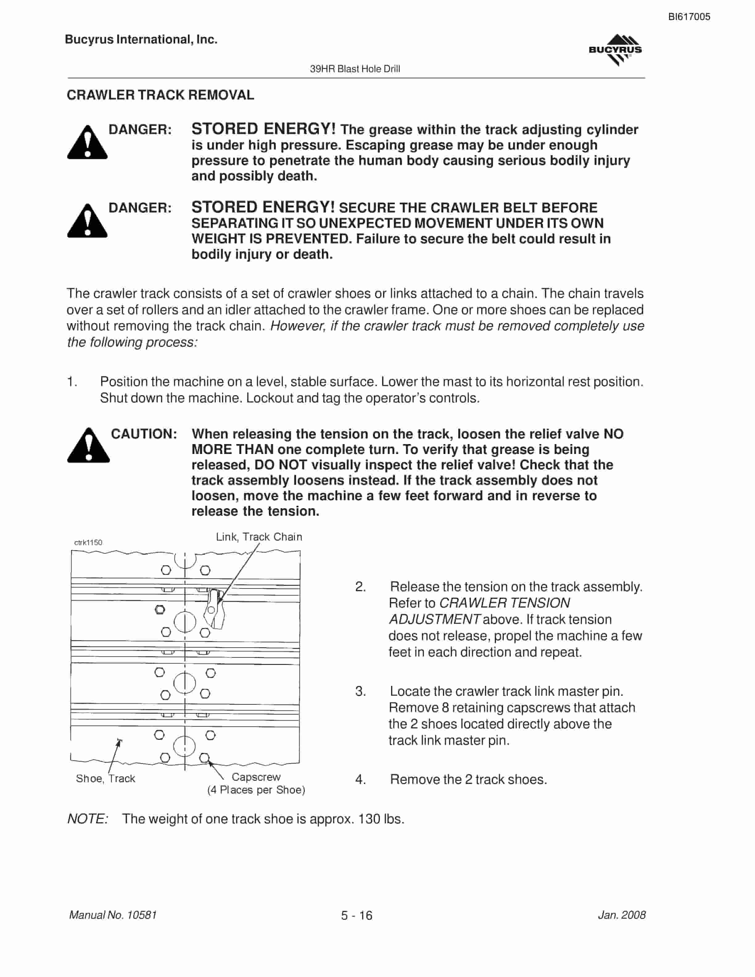 Bucyrus 39HR Blast Hole Drill Maintenance And Operation Manual BI617005-2