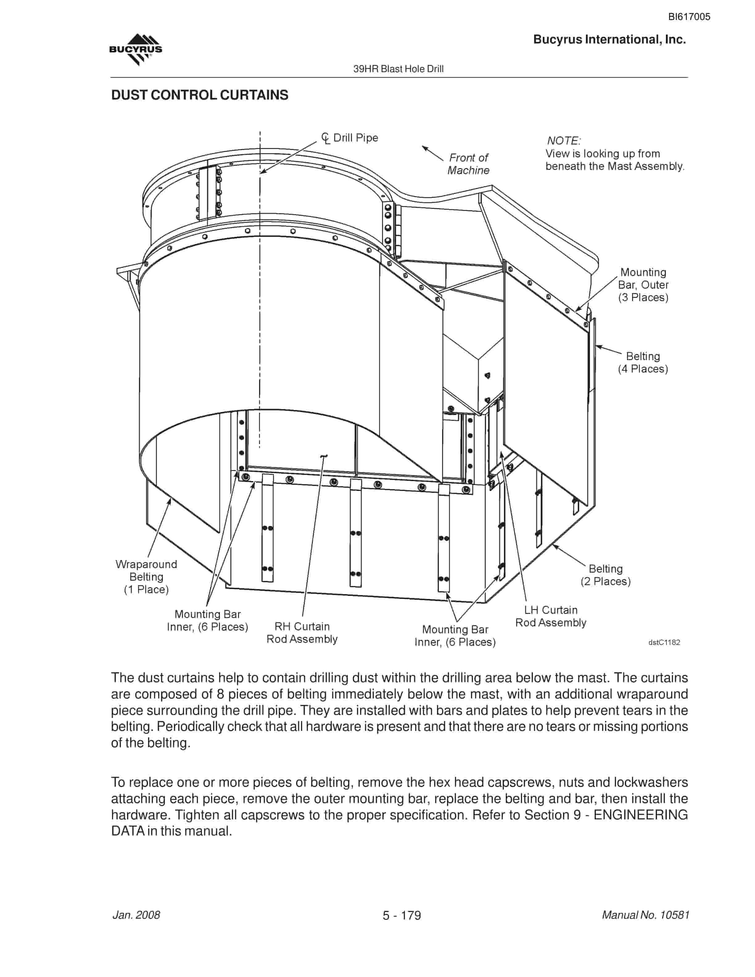 Bucyrus 39HR Blast Hole Drill Maintenance And Operation Manual BI617005-5