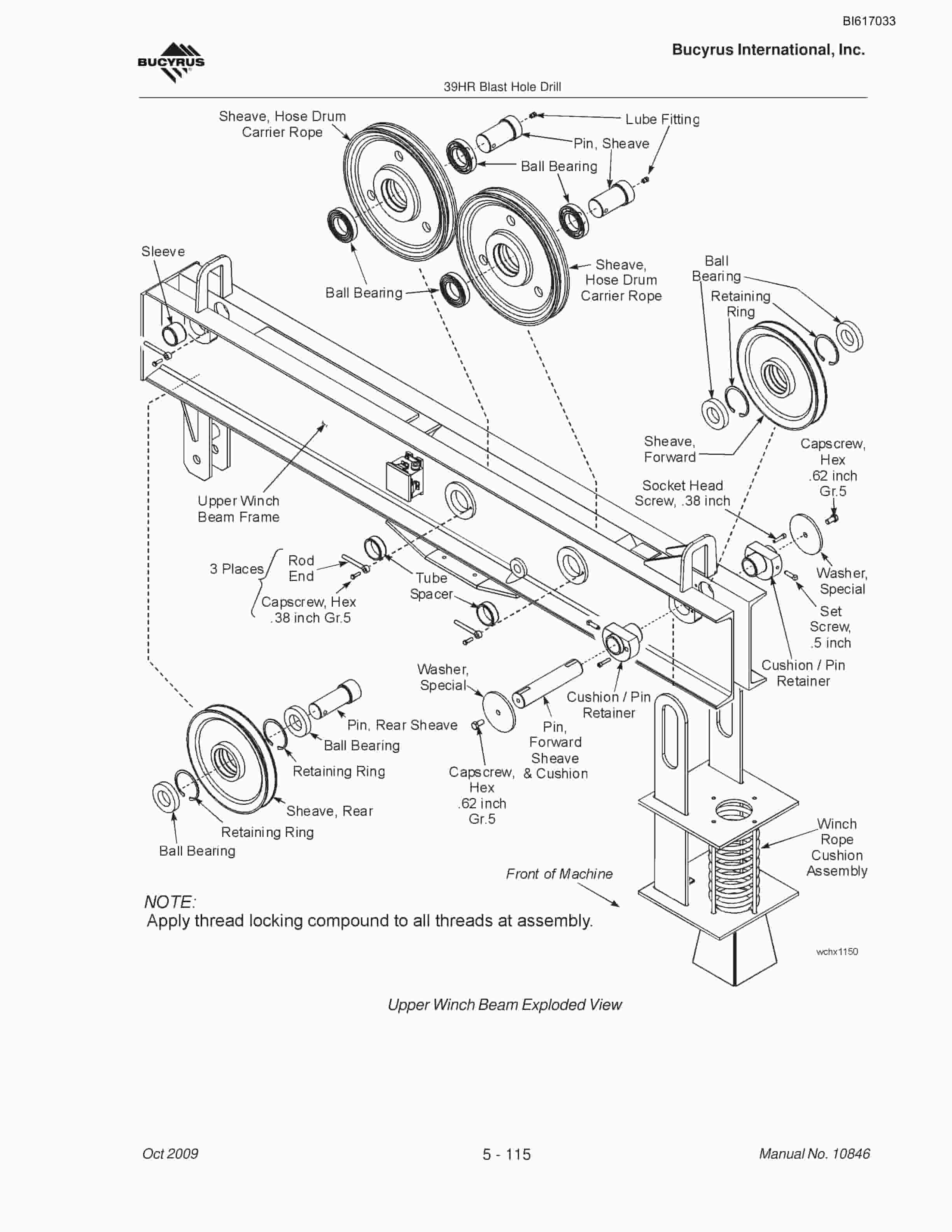 Bucyrus 39HR Blast Hole Drill Maintenance And Operation Manual BI617033-3