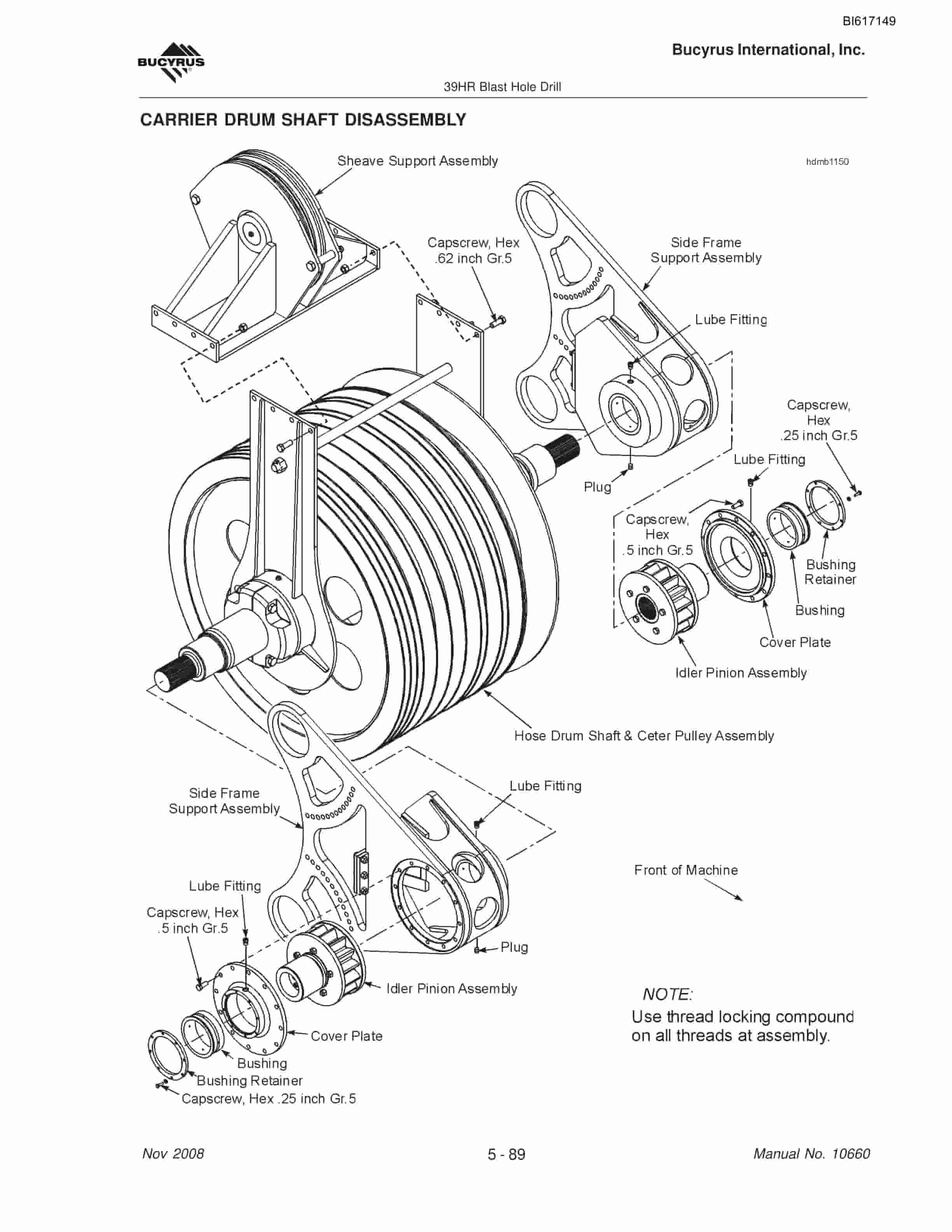 Bucyrus 39HR Blast Hole Drill Maintenance And Operation Manual BI617149-3