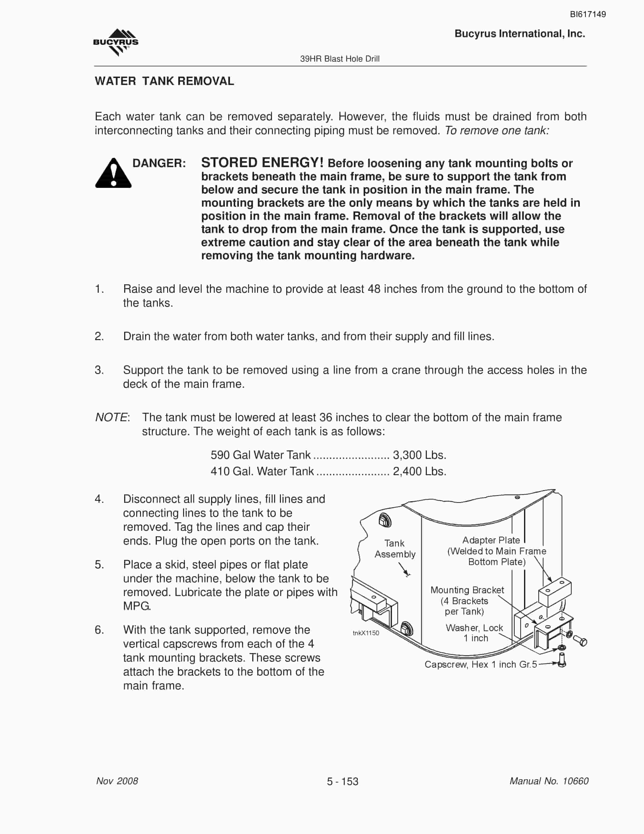 Bucyrus 39HR Blast Hole Drill Maintenance And Operation Manual BI617149-5