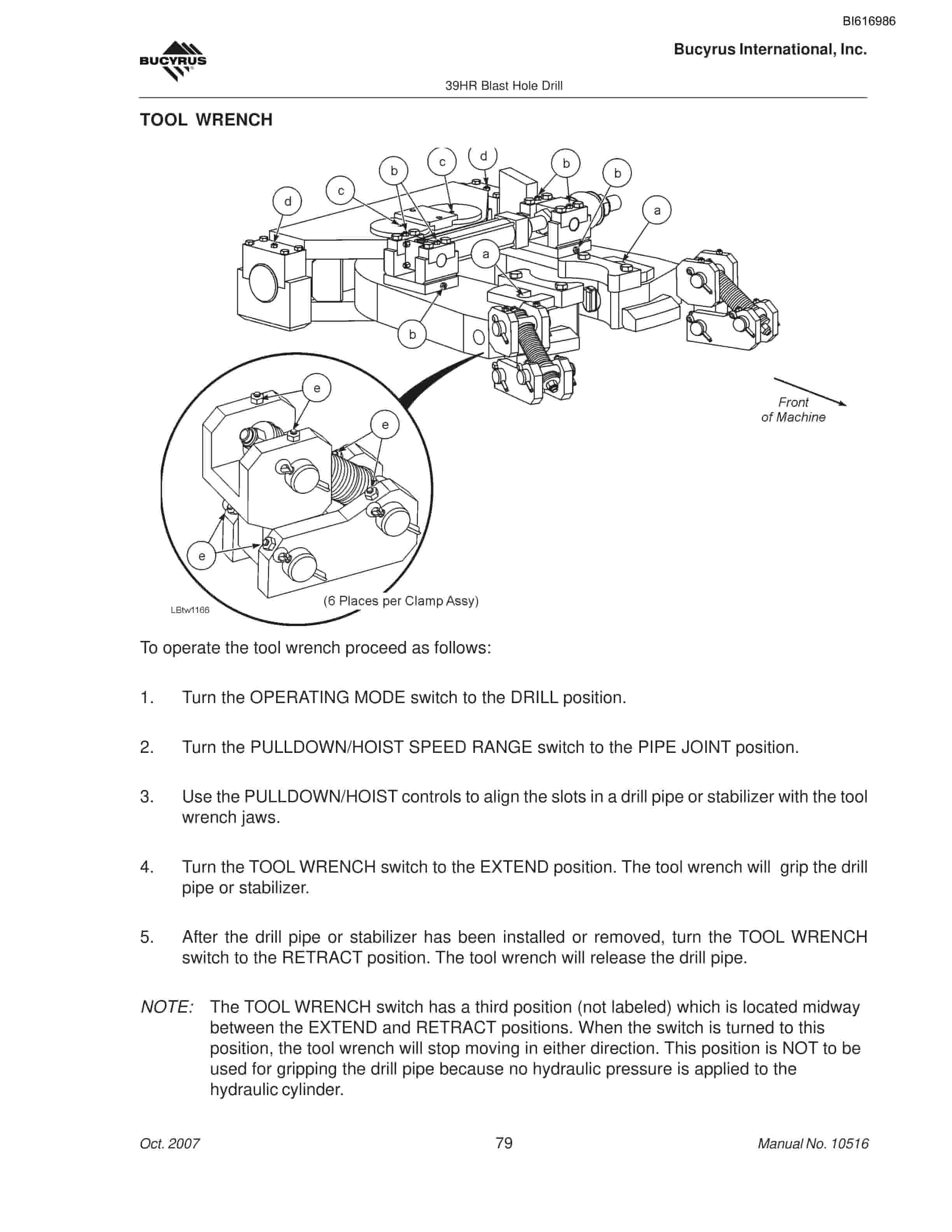 Bucyrus 39HR Blast Hole Drill Operators Manual BI616986-3