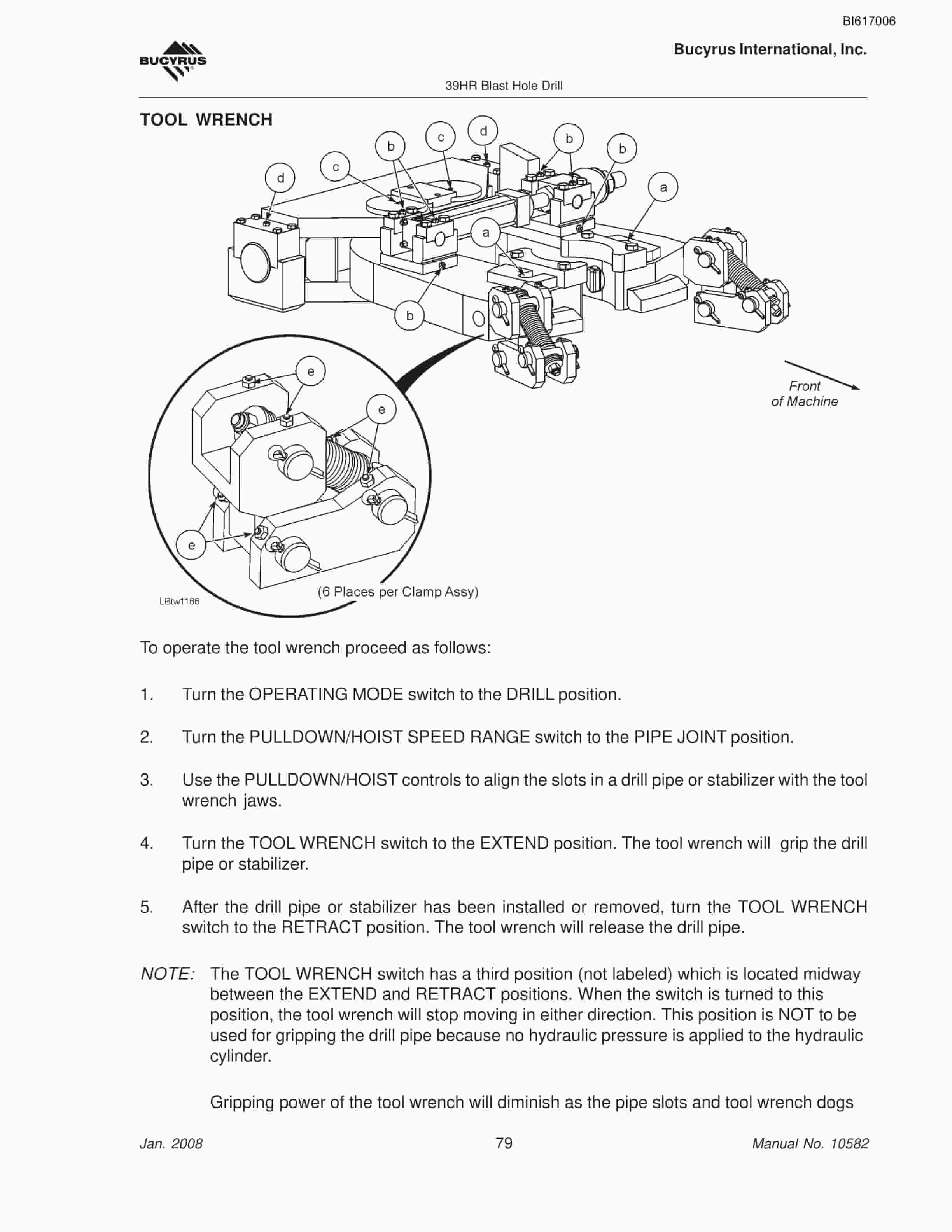 Bucyrus 39HR Blast Hole Drill Operators Manual BI617006-3
