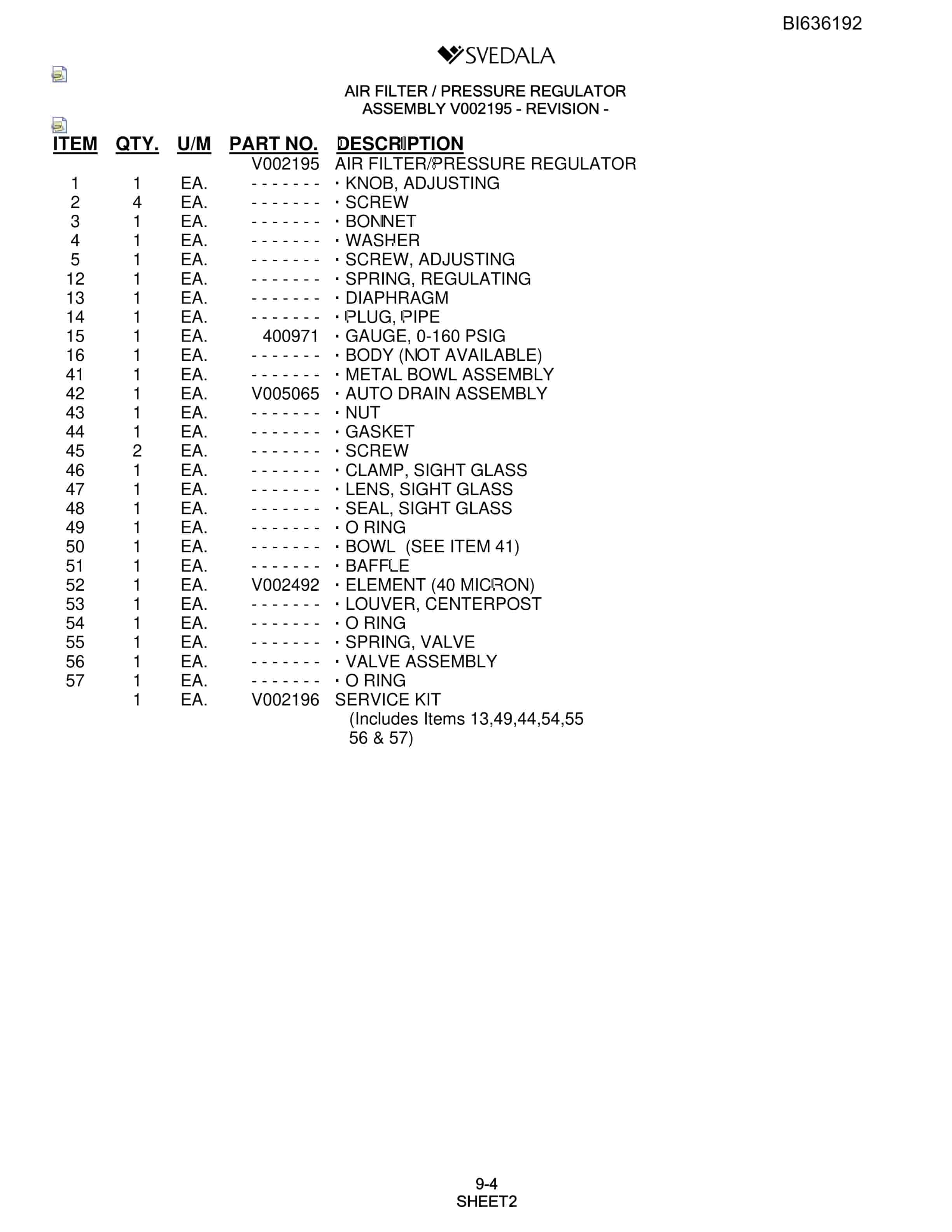 Bucyrus 400 Hydra-Trac Parts Catalog BI636192-4