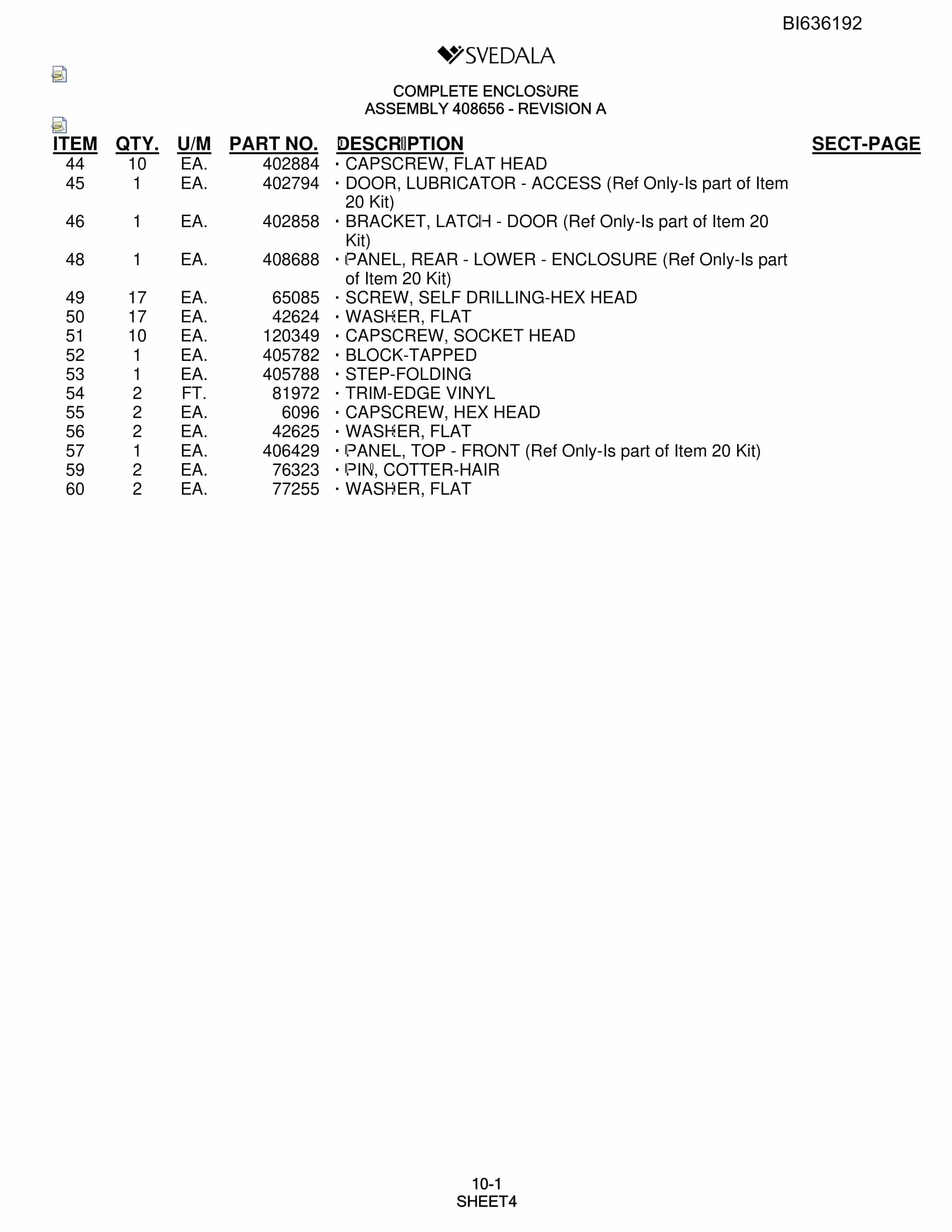 Bucyrus 400 Hydra-Trac Parts Catalog BI636192-5