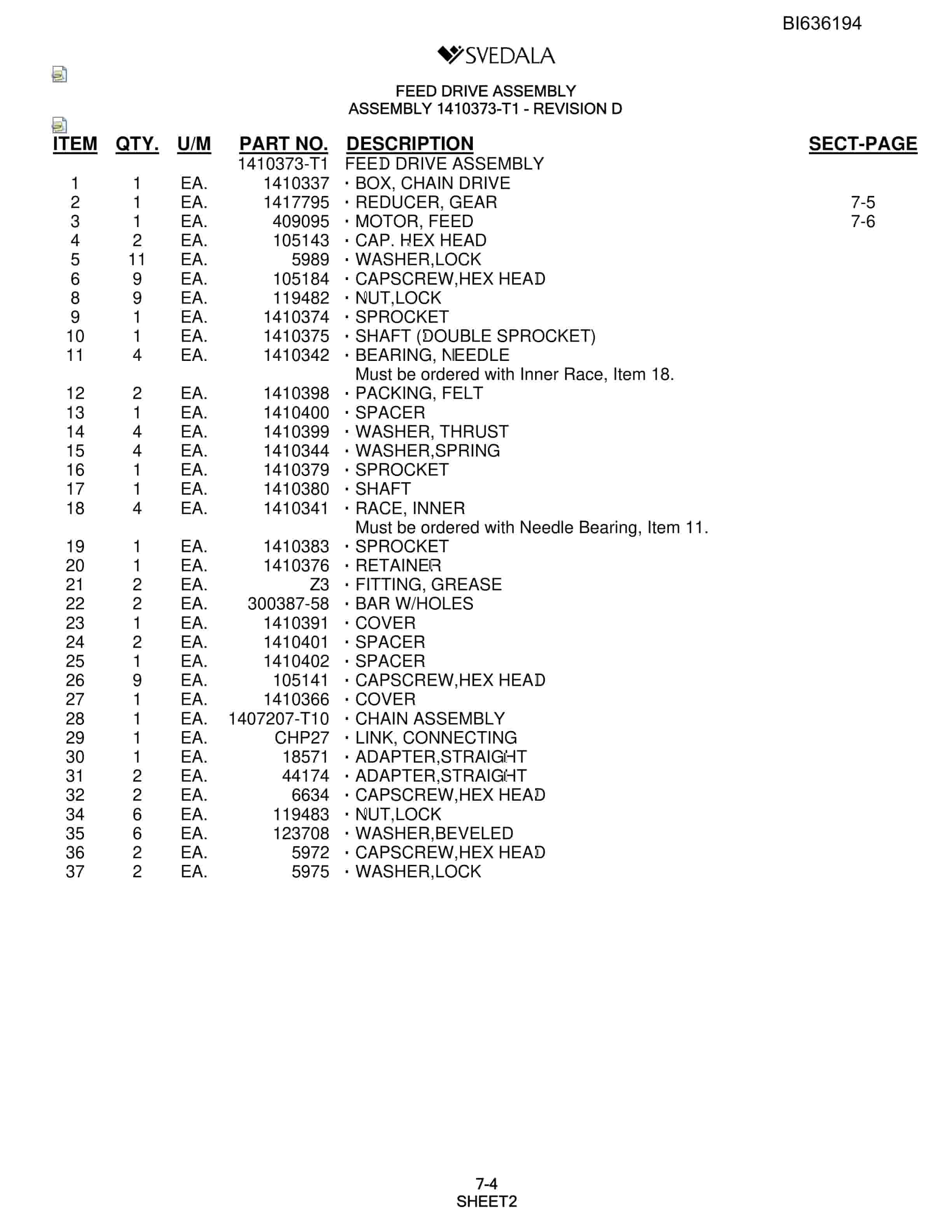 Bucyrus 400 Hydra-Trac Parts Catalog BI636194-2