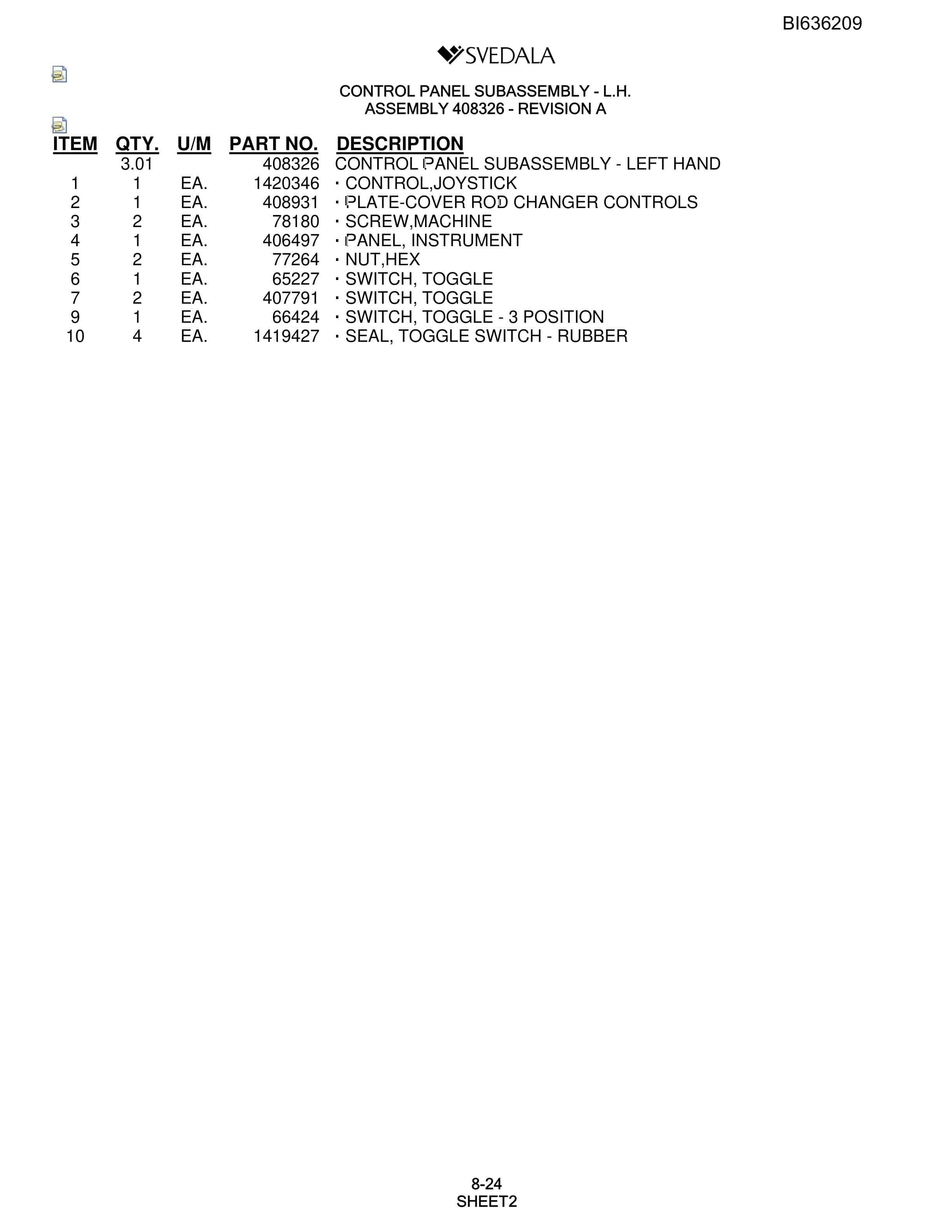 Bucyrus 400 Hydra-Trac Parts Catalog BI636209-4
